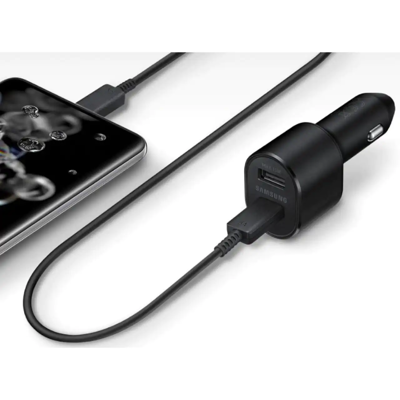 [With Cable] Samsung 60W Dual Port (45W Fast PD Type-C USB-C + 15W USB QC 3.0) Car Charger Power Adapter - Image 3
