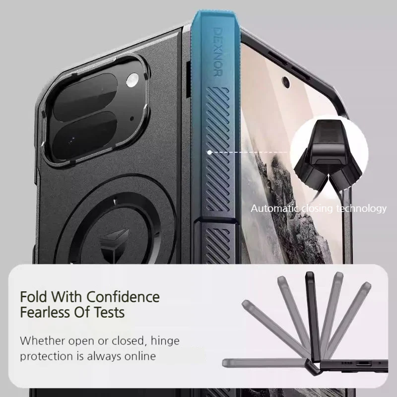 [With Camera Cover][Built-in Stand] Google Pixel 10 Pro Fold - Dexnor Military Grade Heavy-Duty Shockproof Rugged Case - Image 3