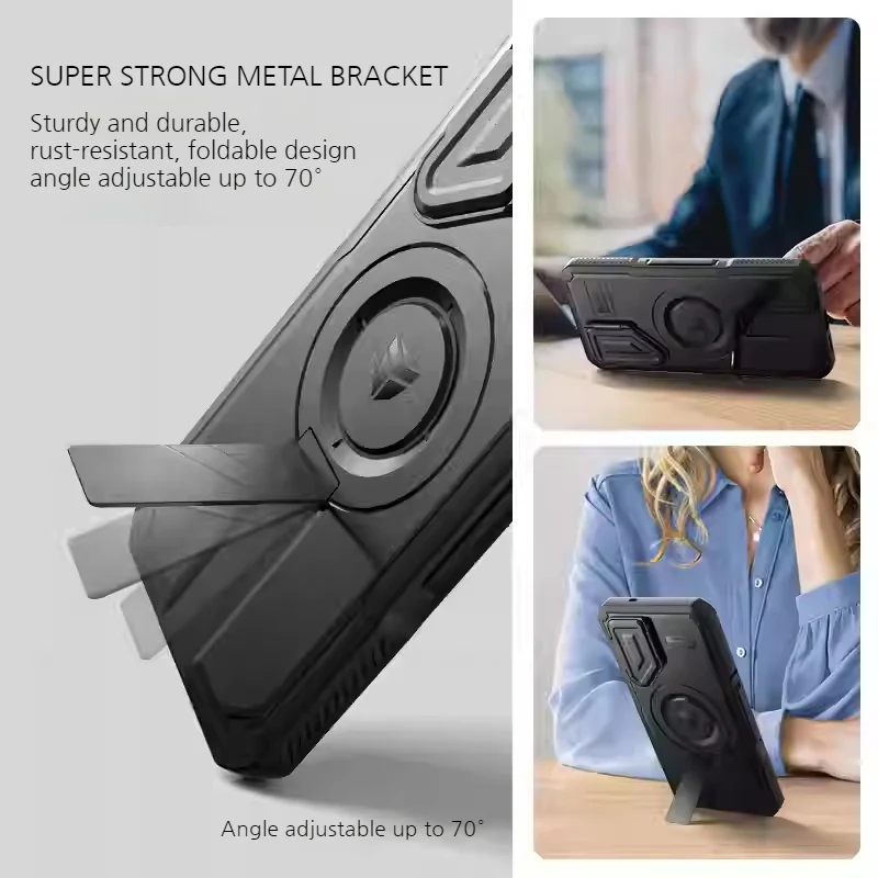 [With Camera Cover][Built-in Stand] Samsung Galaxy S26 Ultra - Dexnor Military Grade Heavy-Duty Shockproof Rugged Case - Image 10
