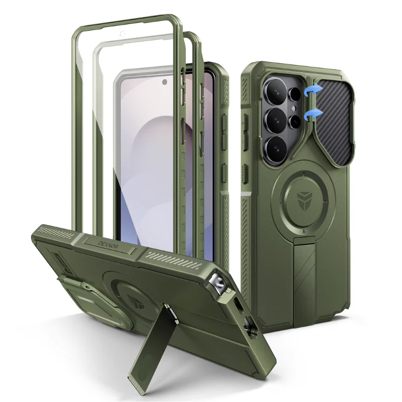 [With Camera Cover][Built-in Stand] Samsung Galaxy S26 Ultra - Dexnor Military Grade Heavy-Duty Shockproof Rugged Case - Image 3