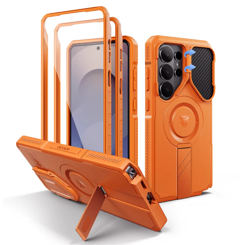 [With Camera Cover][Built-in Stand] Samsung Galaxy S26 Ultra - Dexnor Military Grade Heavy-Duty Shockproof Rugged Case - Image 4