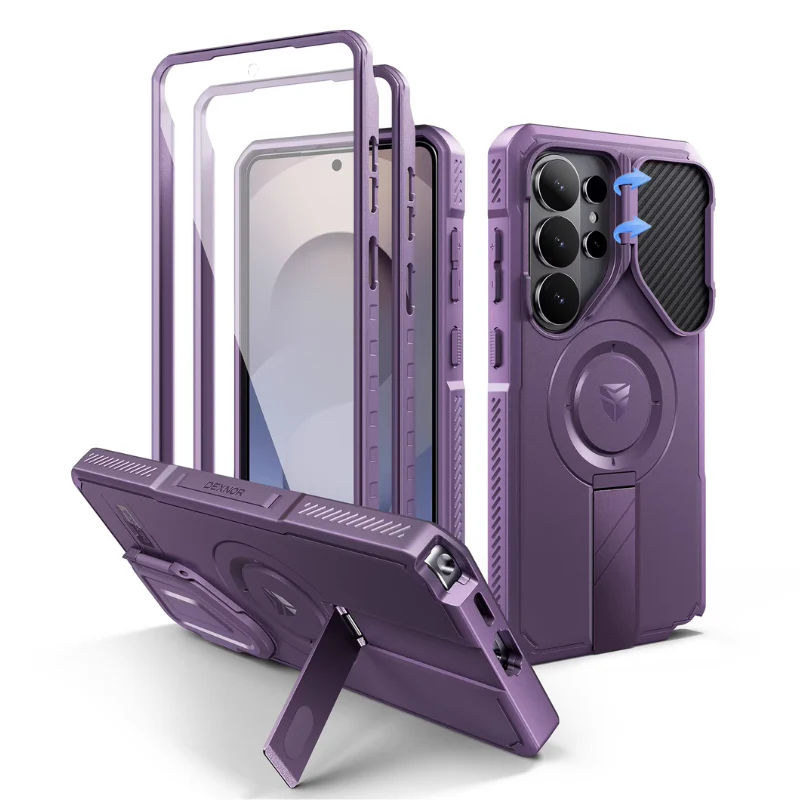 [With Camera Cover][Built-in Stand] Samsung Galaxy S26 Ultra - Dexnor Military Grade Heavy-Duty Shockproof Rugged Case - Image 5