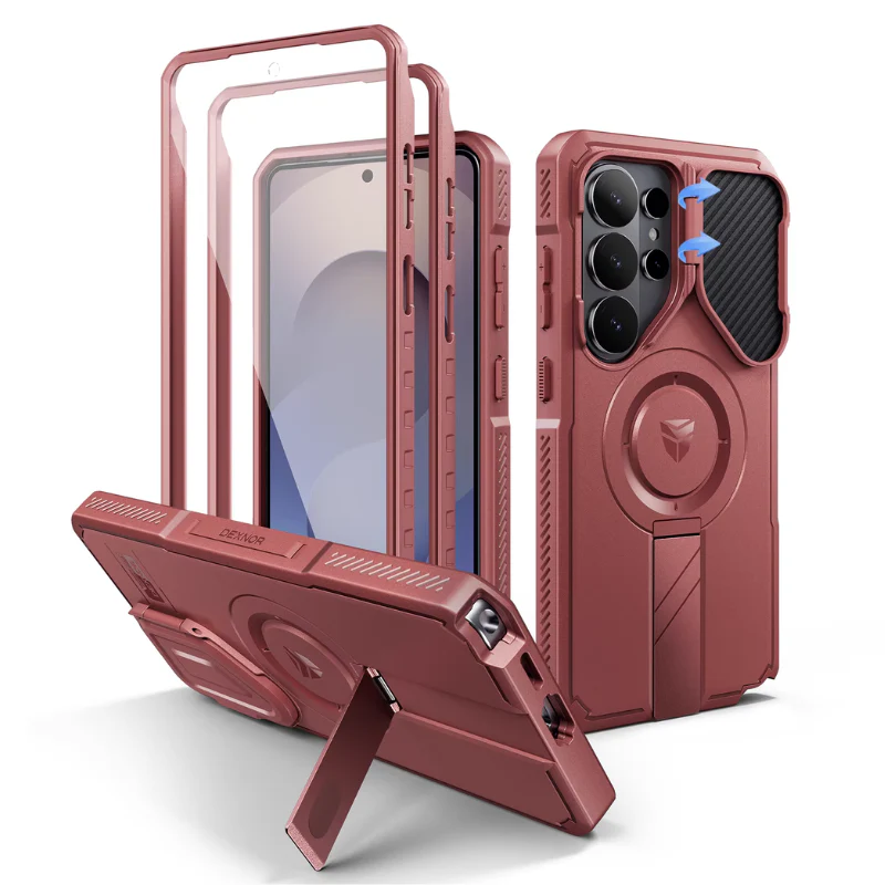 [With Camera Cover][Built-in Stand] Samsung Galaxy S26 Ultra - Dexnor Military Grade Heavy-Duty Shockproof Rugged Case - Image 6