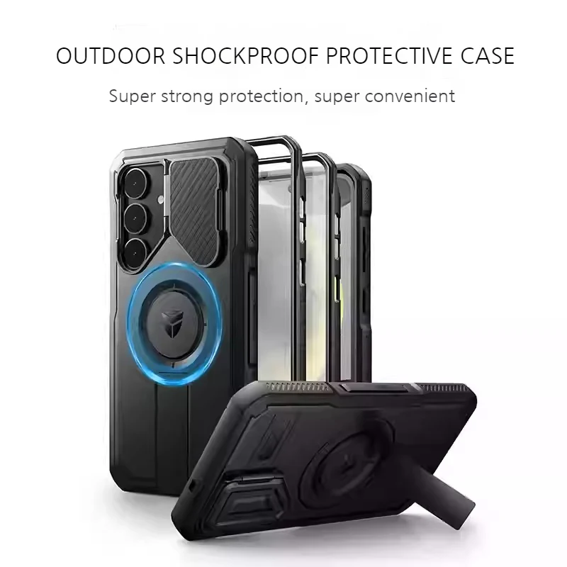 [With Camera Cover][Built-in Stand] Samsung Galaxy S26 Ultra - Dexnor Military Grade Heavy-Duty Shockproof Rugged Case - Image 7