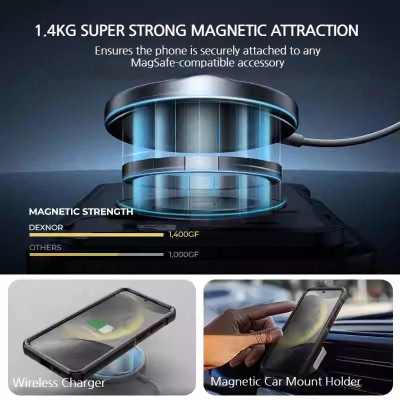 [With Camera Cover][Built-in Stand] Samsung Galaxy S26 Ultra - Dexnor Military Grade Heavy-Duty Shockproof Rugged Case - Image 8