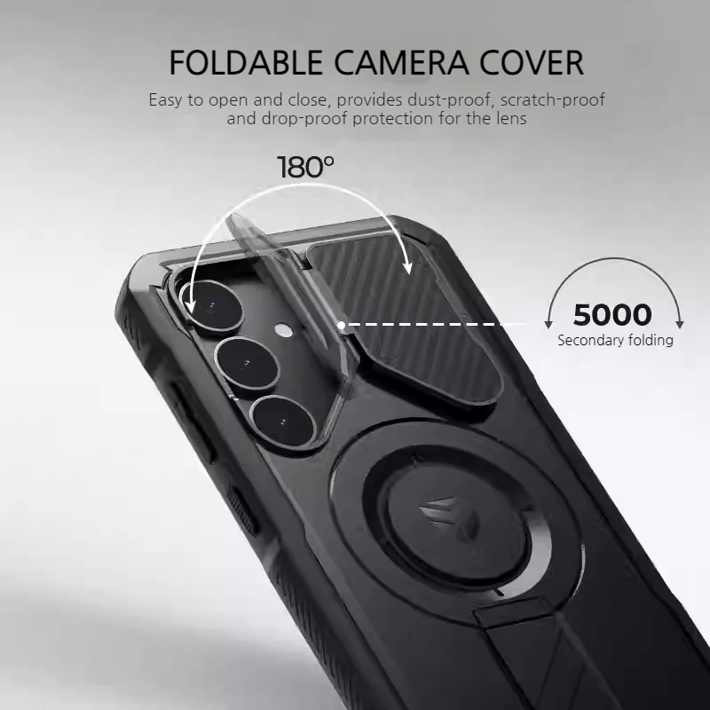 [With Camera Cover][Built-in Stand] Samsung Galaxy S26 Ultra - Dexnor Military Grade Heavy-Duty Shockproof Rugged Case - Image 9