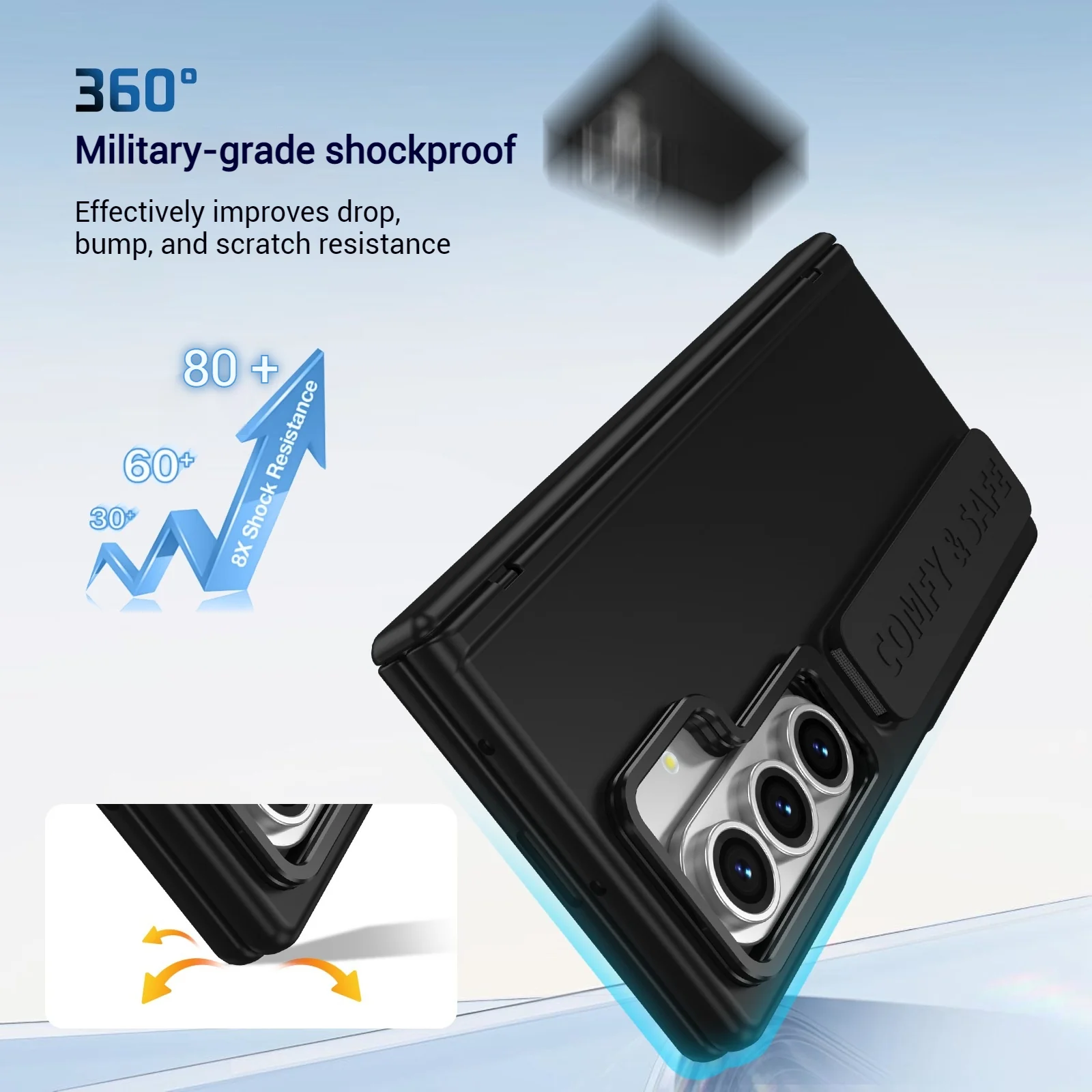 [With Camera Stand] [With Elastic Hand Strap] Samsung Galaxy Z Fold6 - Foldable Magnetic Hinge Shockproof Full-Body Protective Case - Image 10