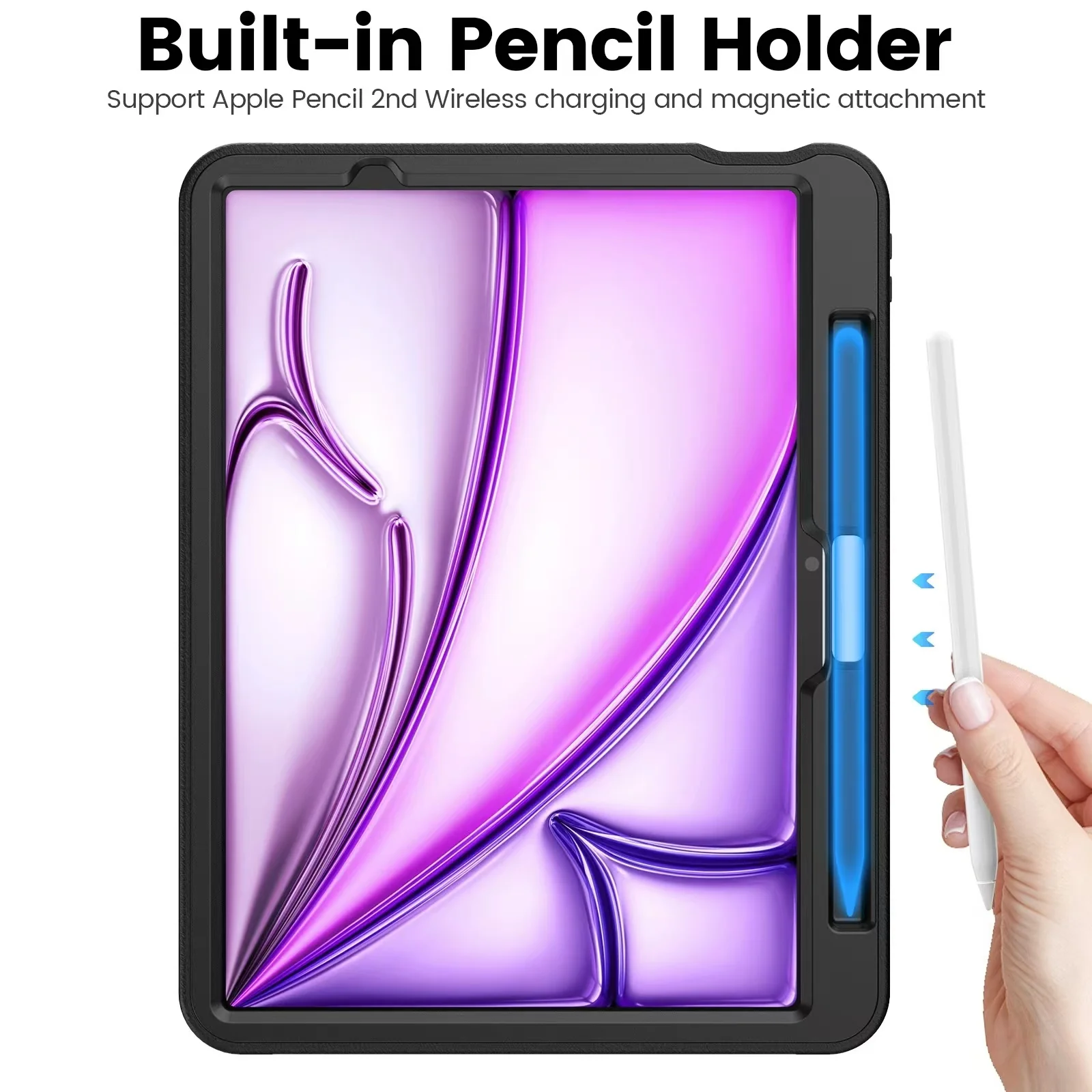 [With Card Slot] Apple iPad Air 11-inch M2/M3/M4 (2024/2025/2026) Stand Full-protection Shockproof Case With Pen Slot - Image 3