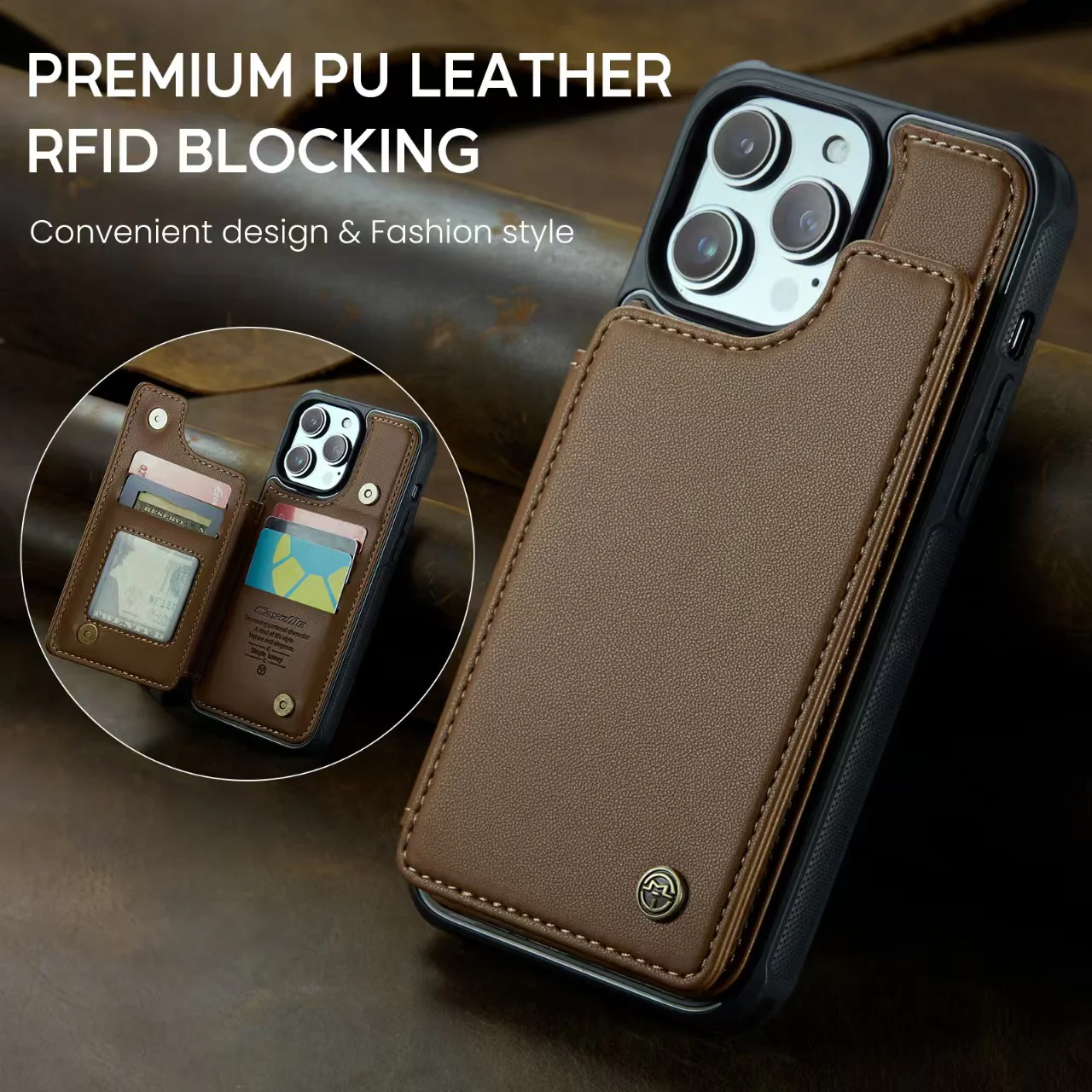 [With Card Slot] Apple iPhone 14/Plus/Pro/Pro Max RFID Flip Premium Leather Wallet Series Case - Image 10