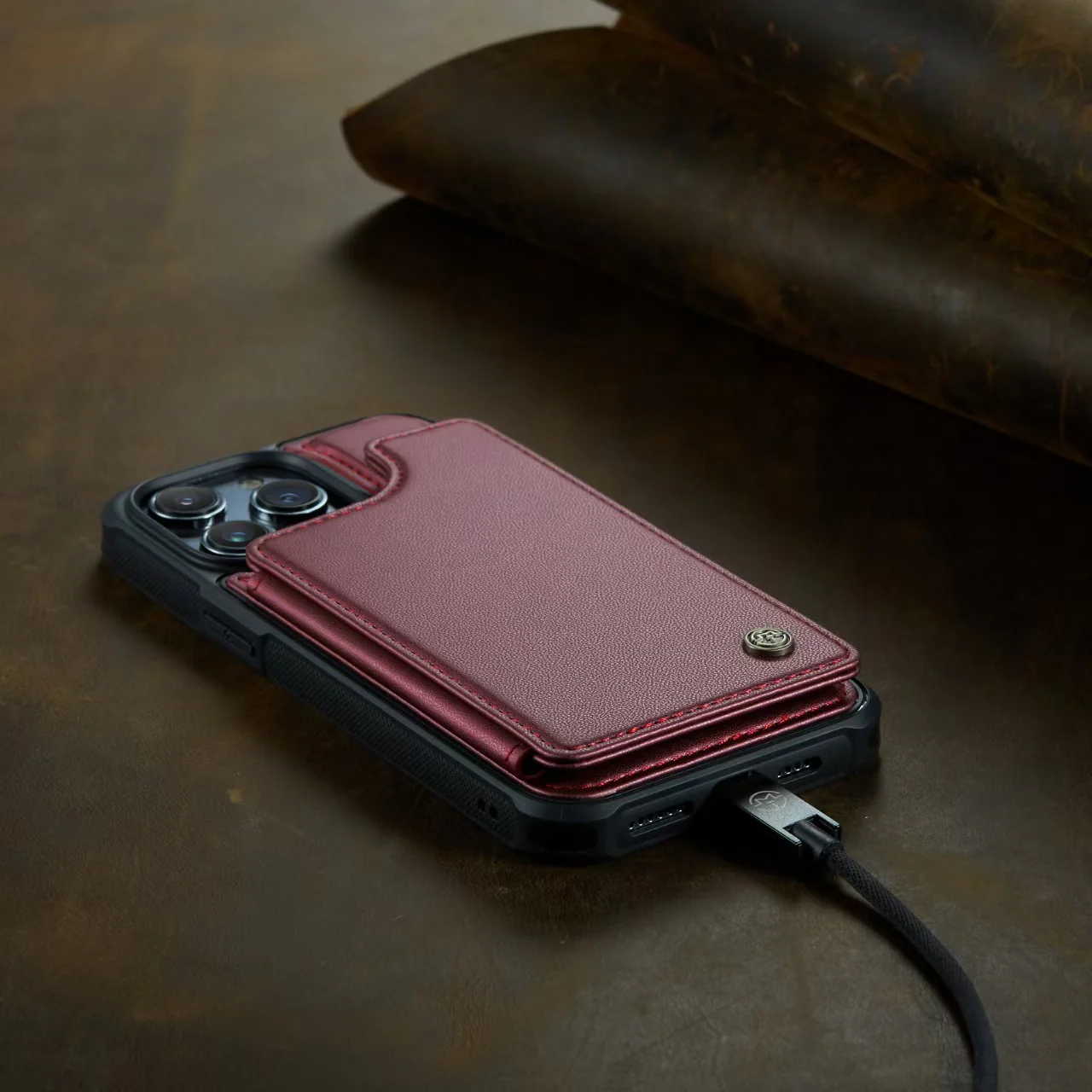 [With Card Slot] Apple iPhone 14/Plus/Pro/Pro Max RFID Flip Premium Leather Wallet Series Case - Image 6