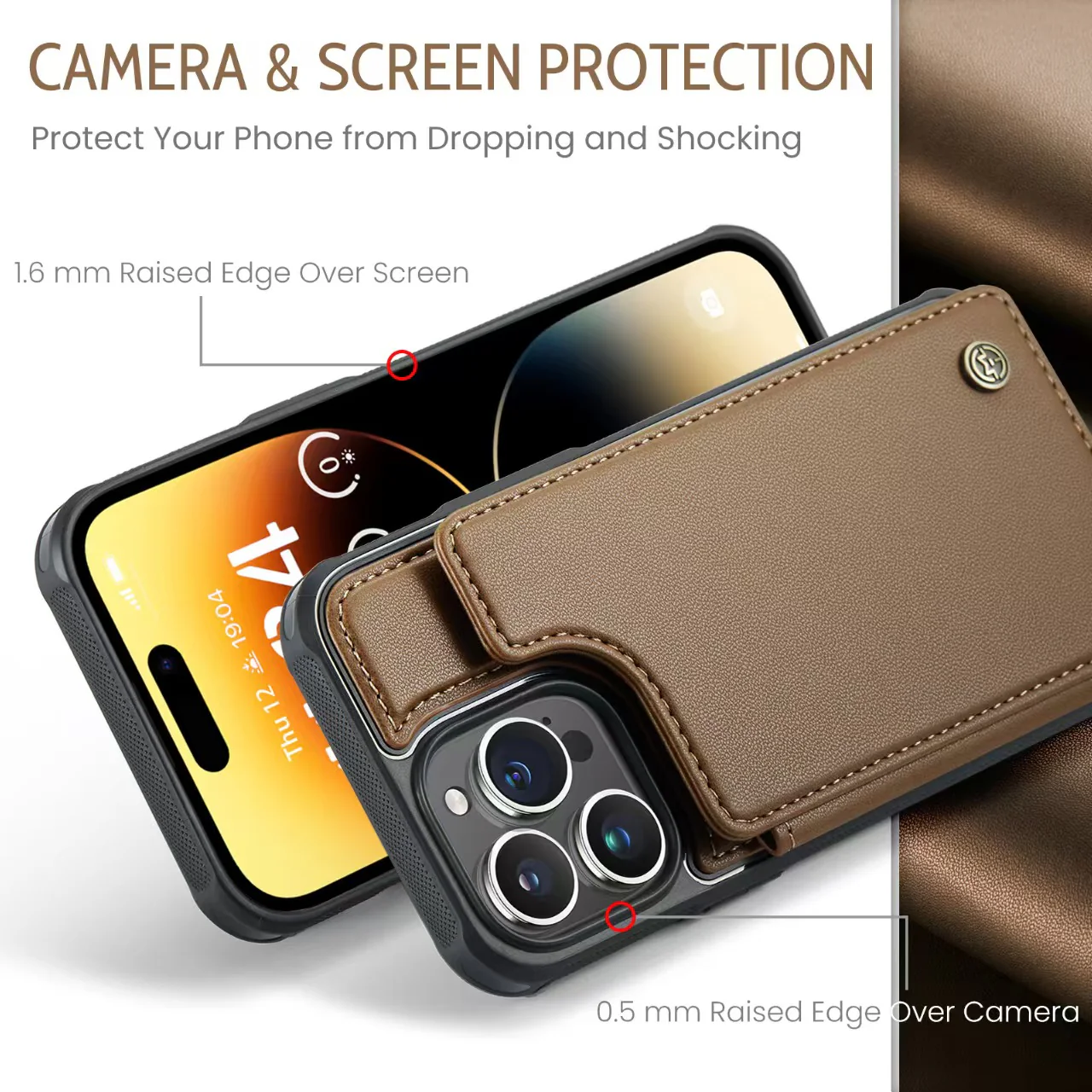 [With Card Slot] Apple iPhone 14/Plus/Pro/Pro Max RFID Flip Premium Leather Wallet Series Case - Image 8
