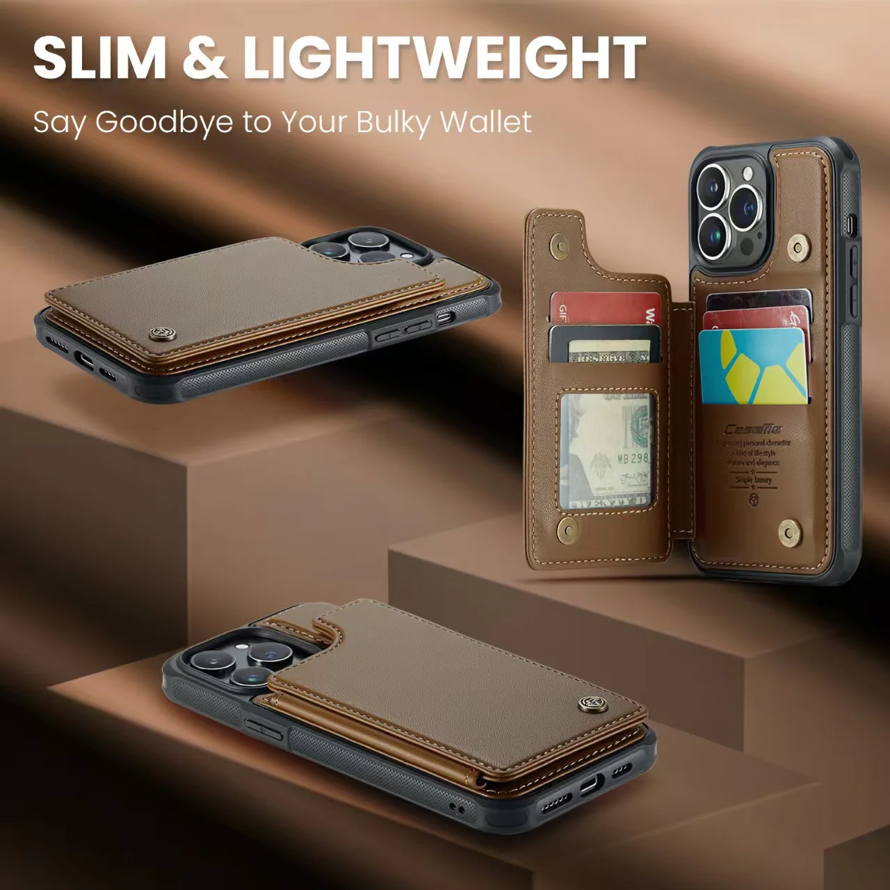 [With Card Slot] Apple iPhone 14/Plus/Pro/Pro Max RFID Flip Premium Leather Wallet Series Case - Image 9
