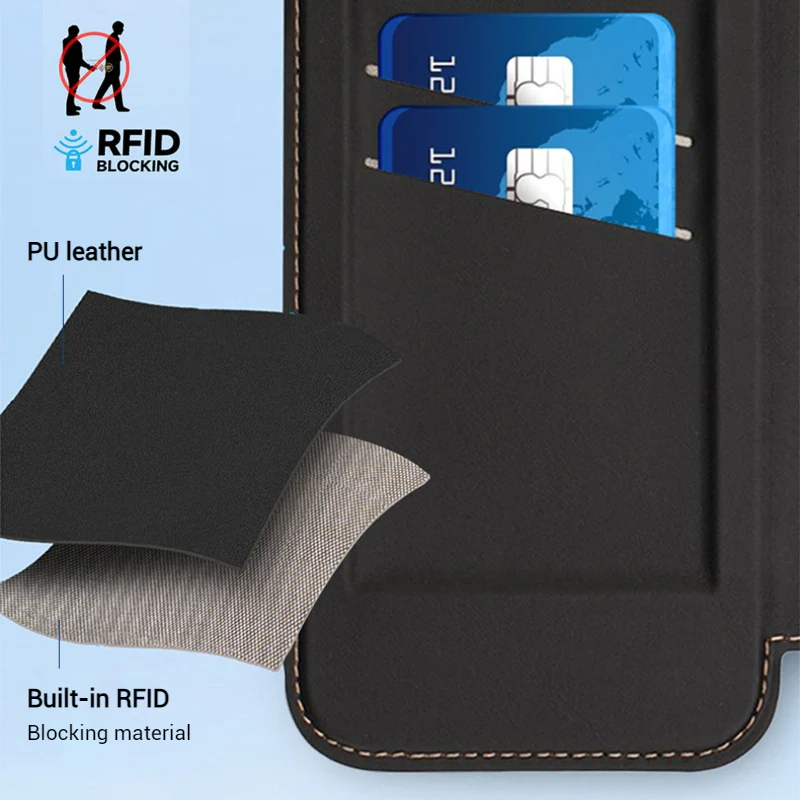 [With Card Slot] Apple iPhone 16/Pro/Pro Max/Plus Minimalist Business Flip PU Leather Case - Image 4