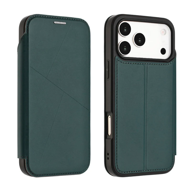 [With Card Slot] Apple iPhone 16/Pro/Pro Max/Plus Minimalist Business Flip PU Leather Case - Image 7