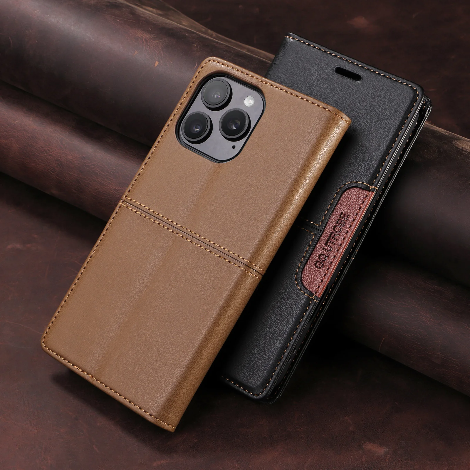 [With Card Slot] Apple iPhone 16/Pro/Pro Max/Plus Leather Flip Shockproof Wallet Series Case - Image 12