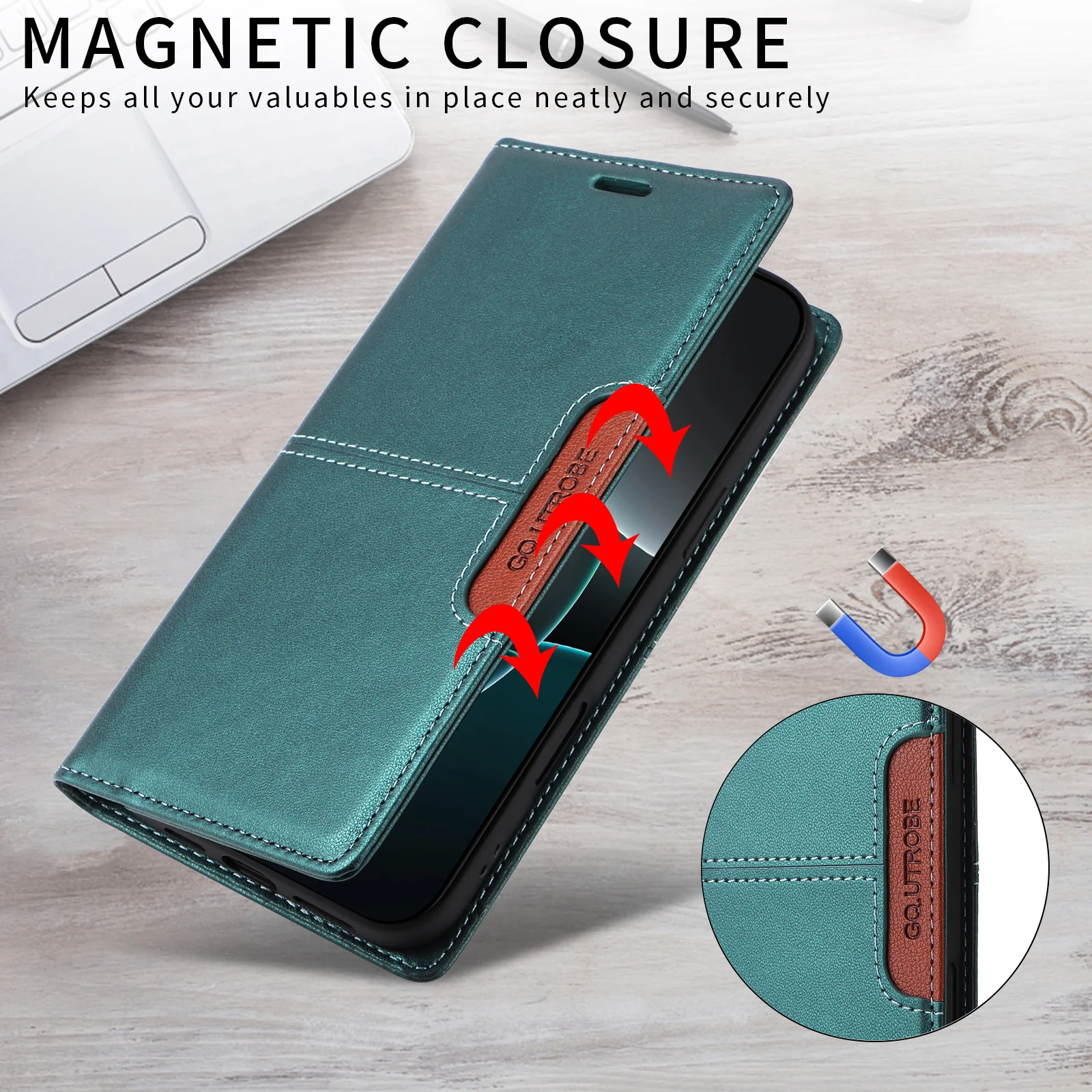 [With Card Slot] Apple iPhone 16/Pro/Pro Max/Plus Leather Flip Shockproof Wallet Series Case - Image 8