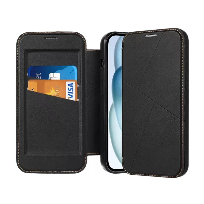 [With Card Slot] Apple iPhone 16e & 17e - Magnetic Leather Flip Cover Wallet Series Case - Image 3