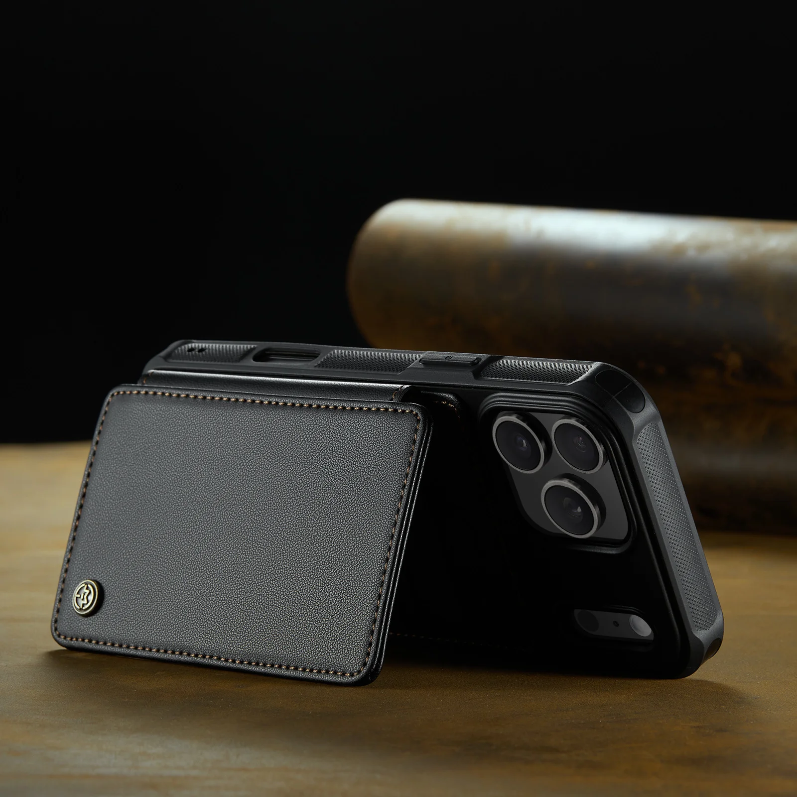 [With Card Slot] Apple iPhone 17/Air/Pro/Pro Max RFID Flip Premium Leather Wallet Series Case - Image 3