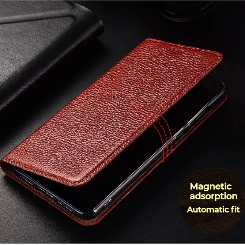 [With Card Slot] Asus Zenfone 8 - Full Cover Shockproof Flip Genuine Leather Series Soft Case - Image 8