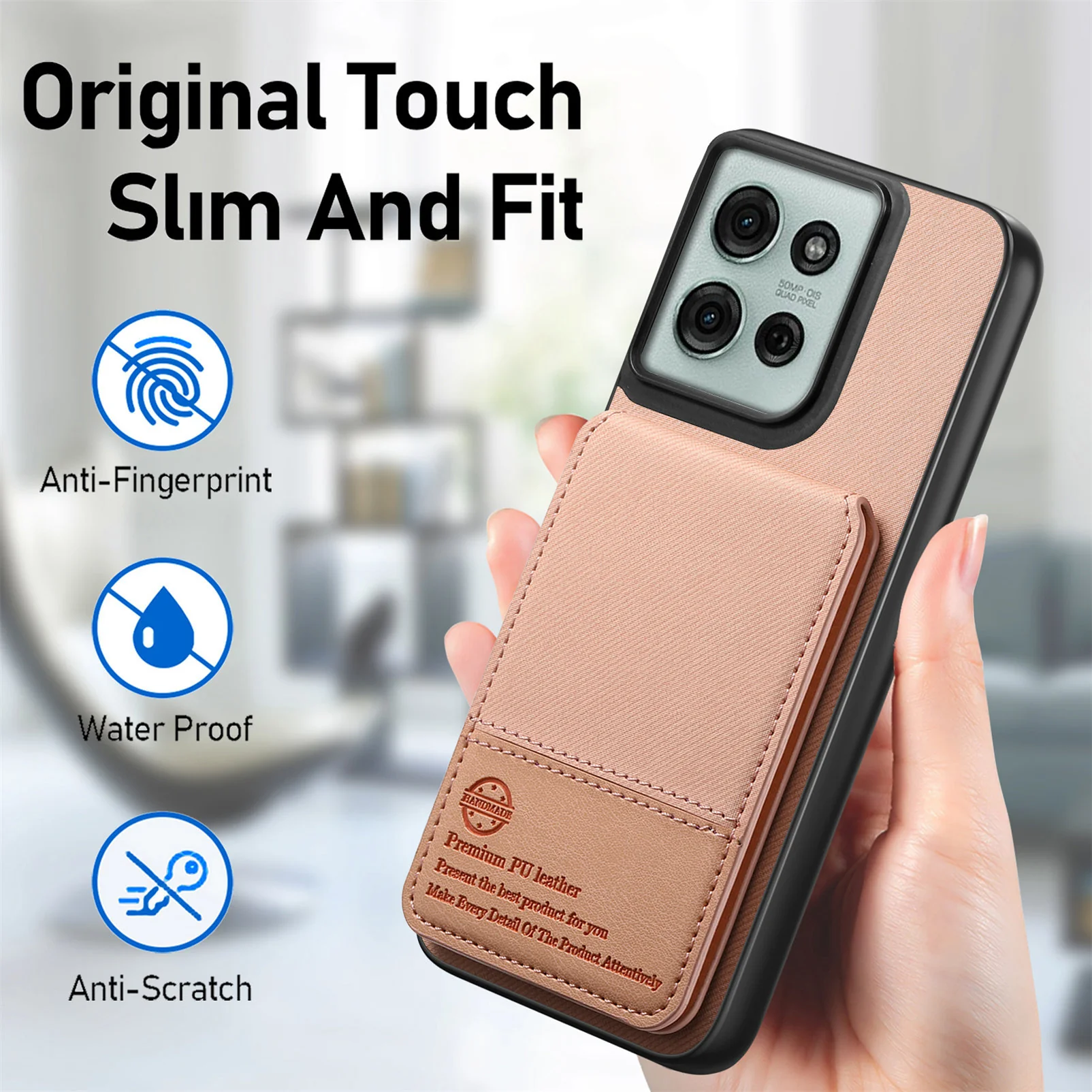 [With Card Slot][Built-in Holder] Motorola Moto Edge 60/Fusion/Pro Shockproof Wallet Series Case - Image 12