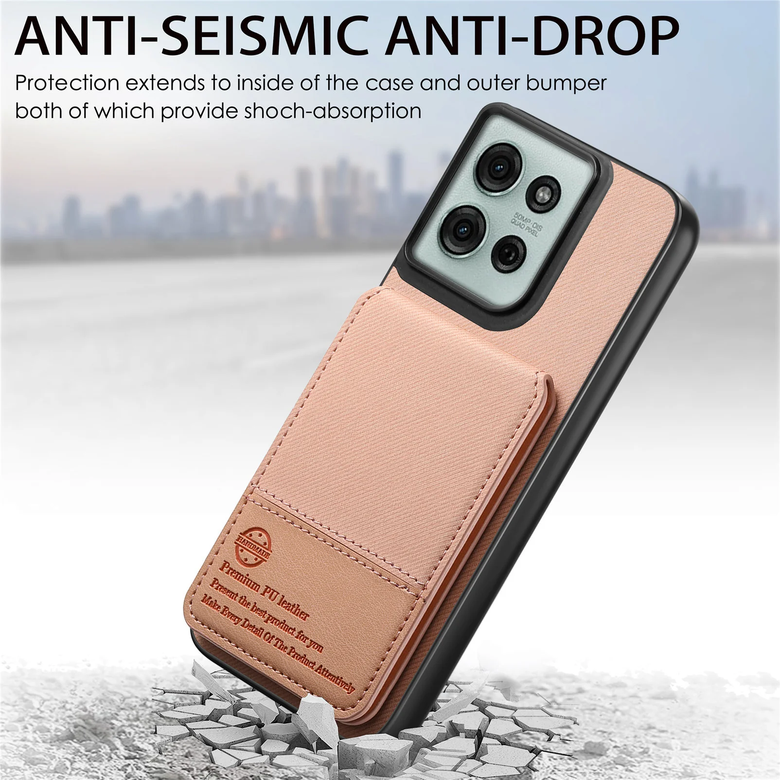 [With Card Slot][Built-in Holder] Motorola Moto Edge 60/Fusion/Pro Shockproof Wallet Series Case - Image 13