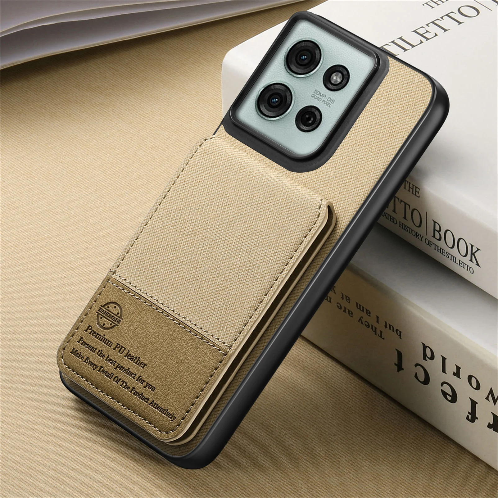 [With Card Slot][Built-in Holder] Motorola Moto Edge 60/Fusion/Pro Shockproof Wallet Series Case - Image 3