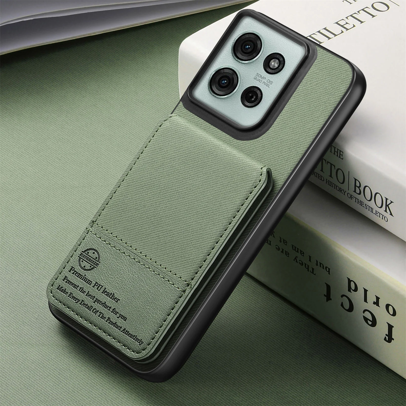 [With Card Slot][Built-in Holder] Motorola Moto Edge 60/Fusion/Pro Shockproof Wallet Series Case - Image 4