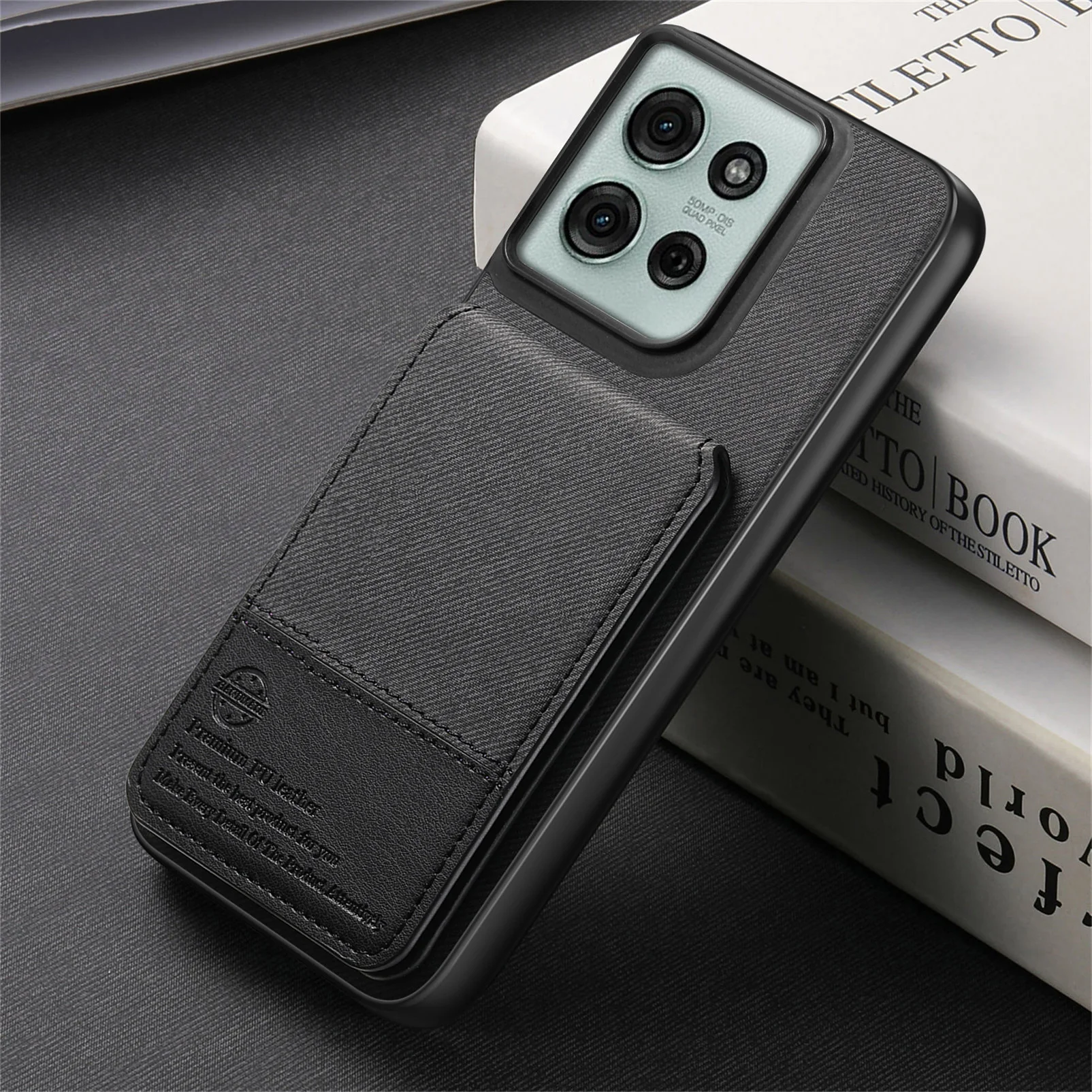 [With Card Slot][Built-in Holder] Motorola Moto Edge 60/Fusion/Pro Shockproof Wallet Series Case - Image 6
