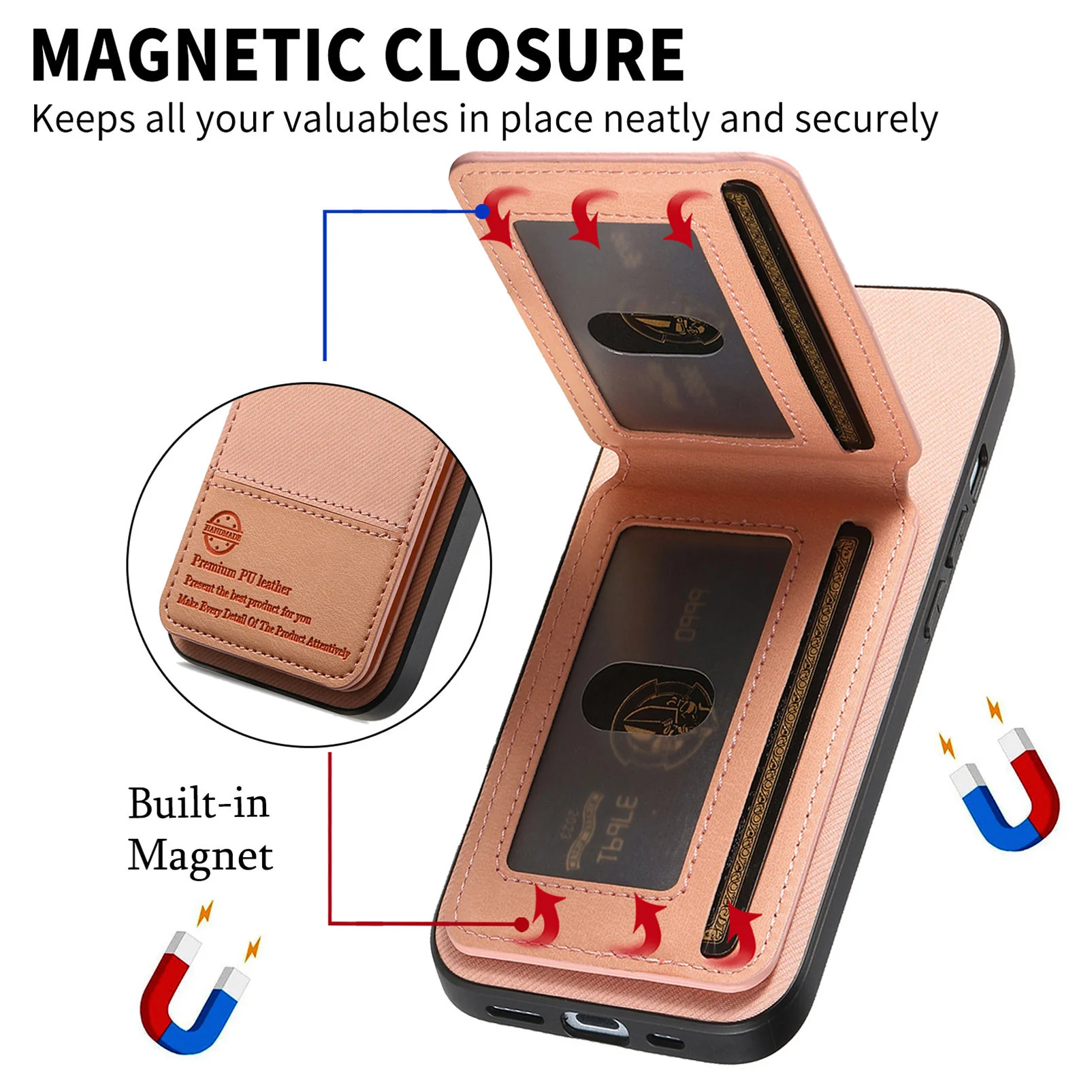 [With Card Slot][Built-in Holder] Motorola Moto Edge 60/Fusion/Pro Shockproof Wallet Series Case - Image 7