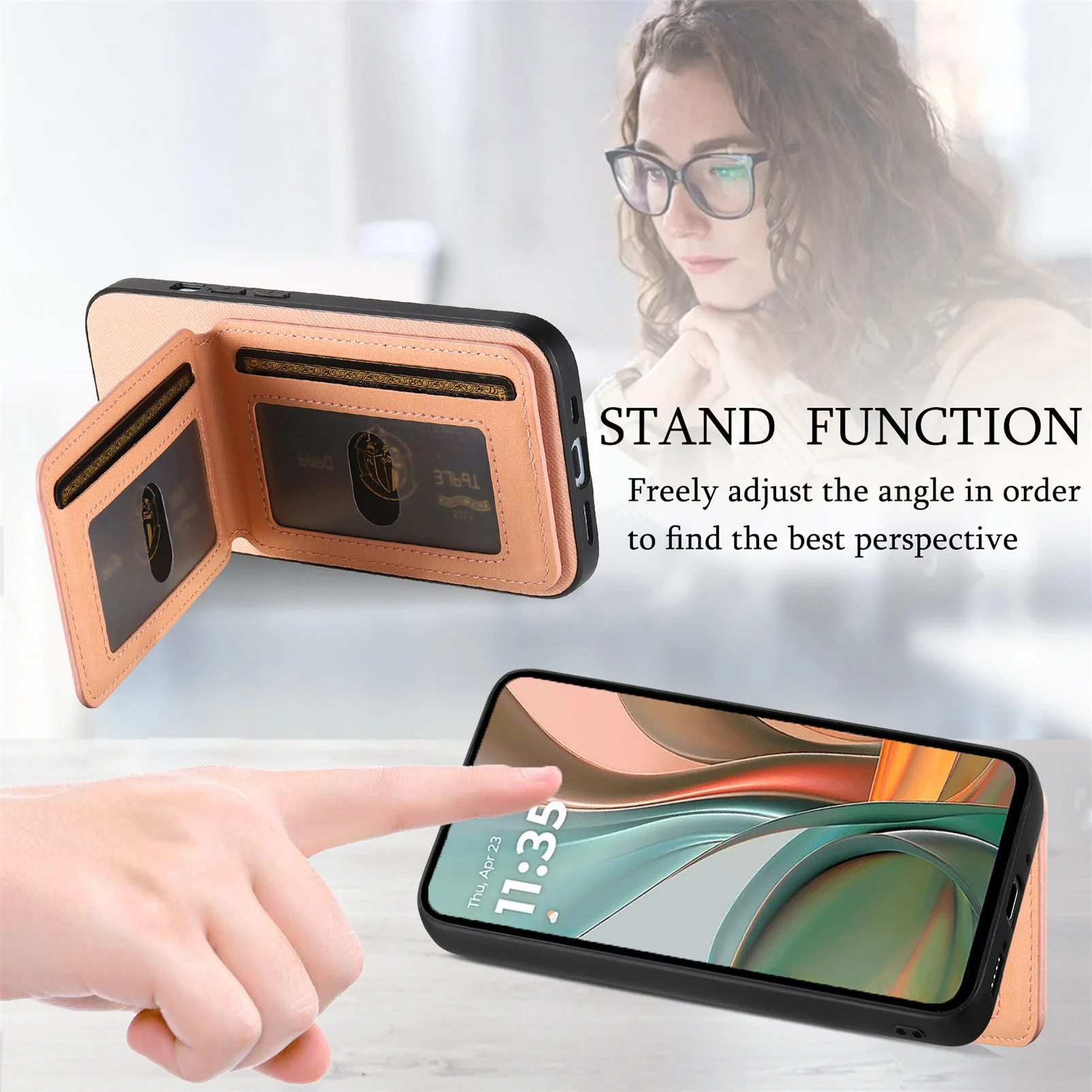 [With Card Slot][Built-in Holder] Motorola Moto Edge 60/Fusion/Pro Shockproof Wallet Series Case - Image 8