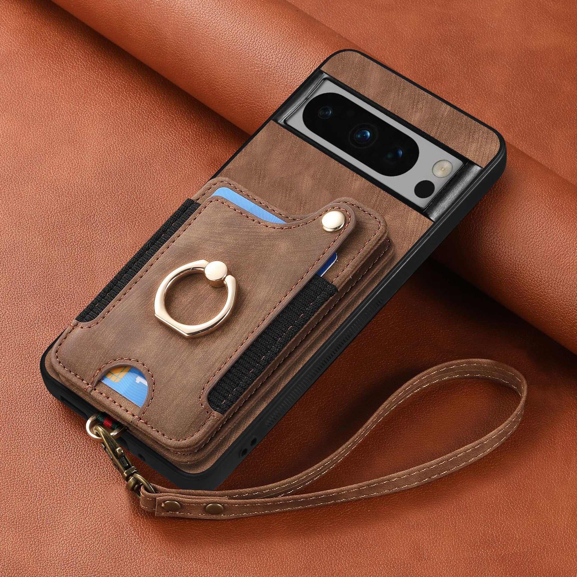 [With Card Slot] Google Pixel 10/Pro/XL - Vintage Detachable Wallet Shockproof Stand Phone Case - Image 15