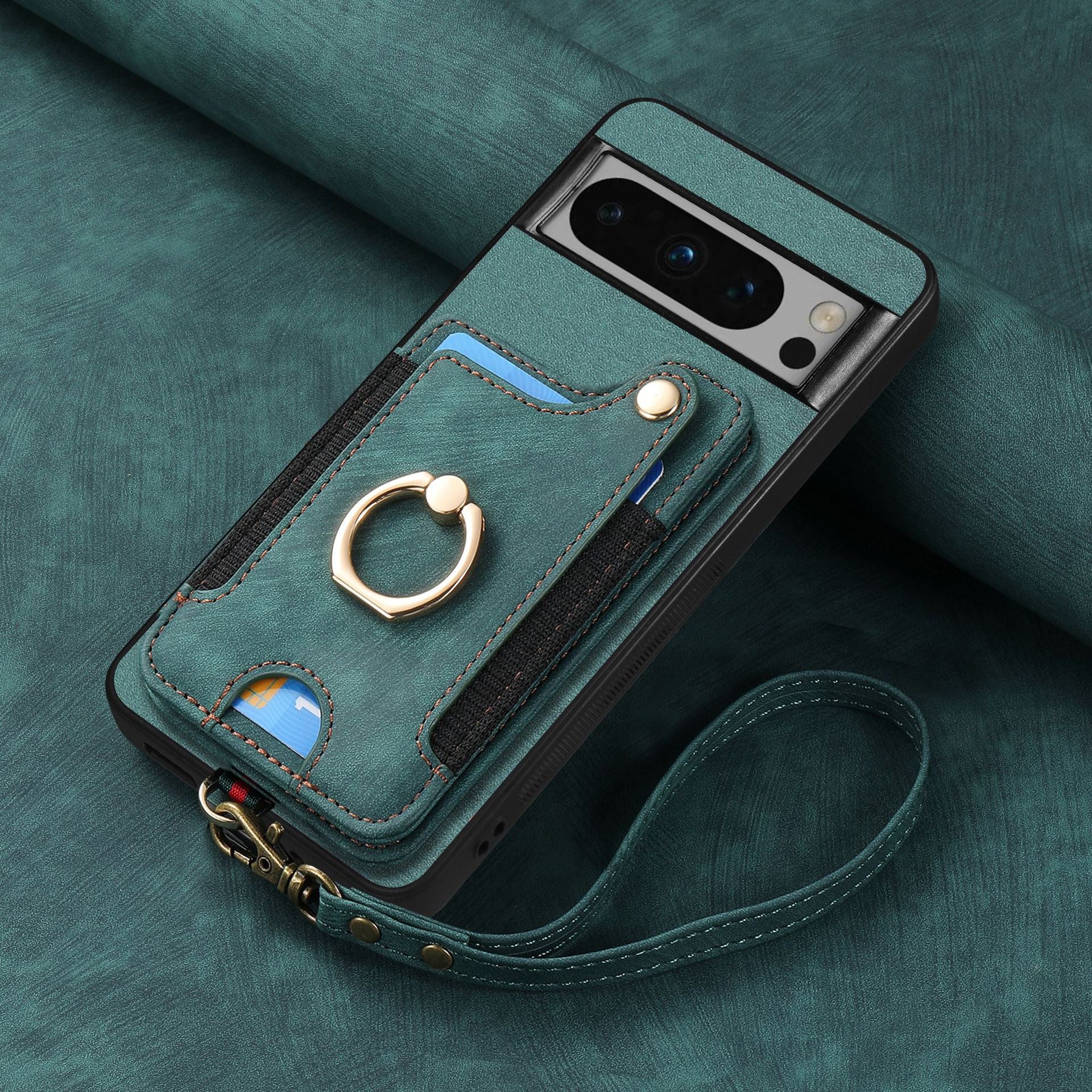 [With Card Slot] Google Pixel 10/Pro/XL - Vintage Detachable Wallet Shockproof Stand Phone Case - Image 16