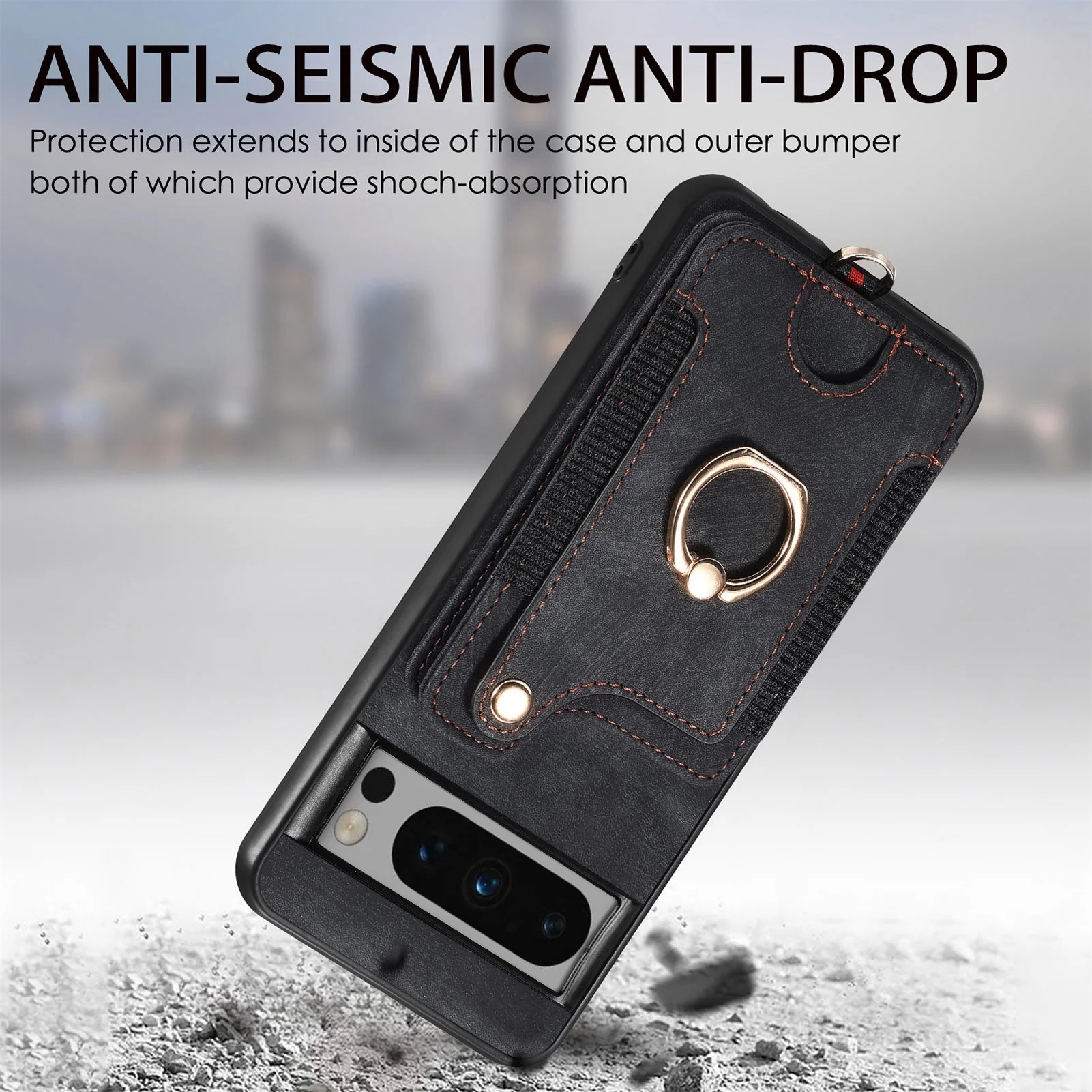 [With Card Slot] Google Pixel 10/Pro/XL - Vintage Detachable Wallet Shockproof Stand Phone Case - Image 8