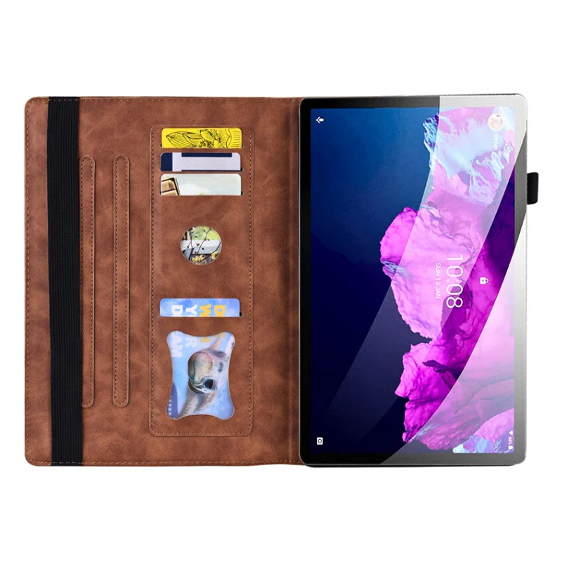 [With Card Slot] Lenovo Yoga Tab 11.1” 2025 (TB710FU) Matte Color-Block Leather Case - Image 3