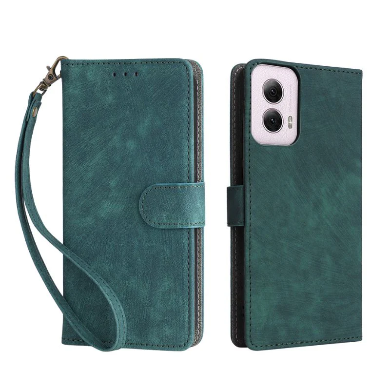 [With Card Slot] Motorola Moto G35 - Multi Functional Buckle Flap Wallet Series Case With Lanyard