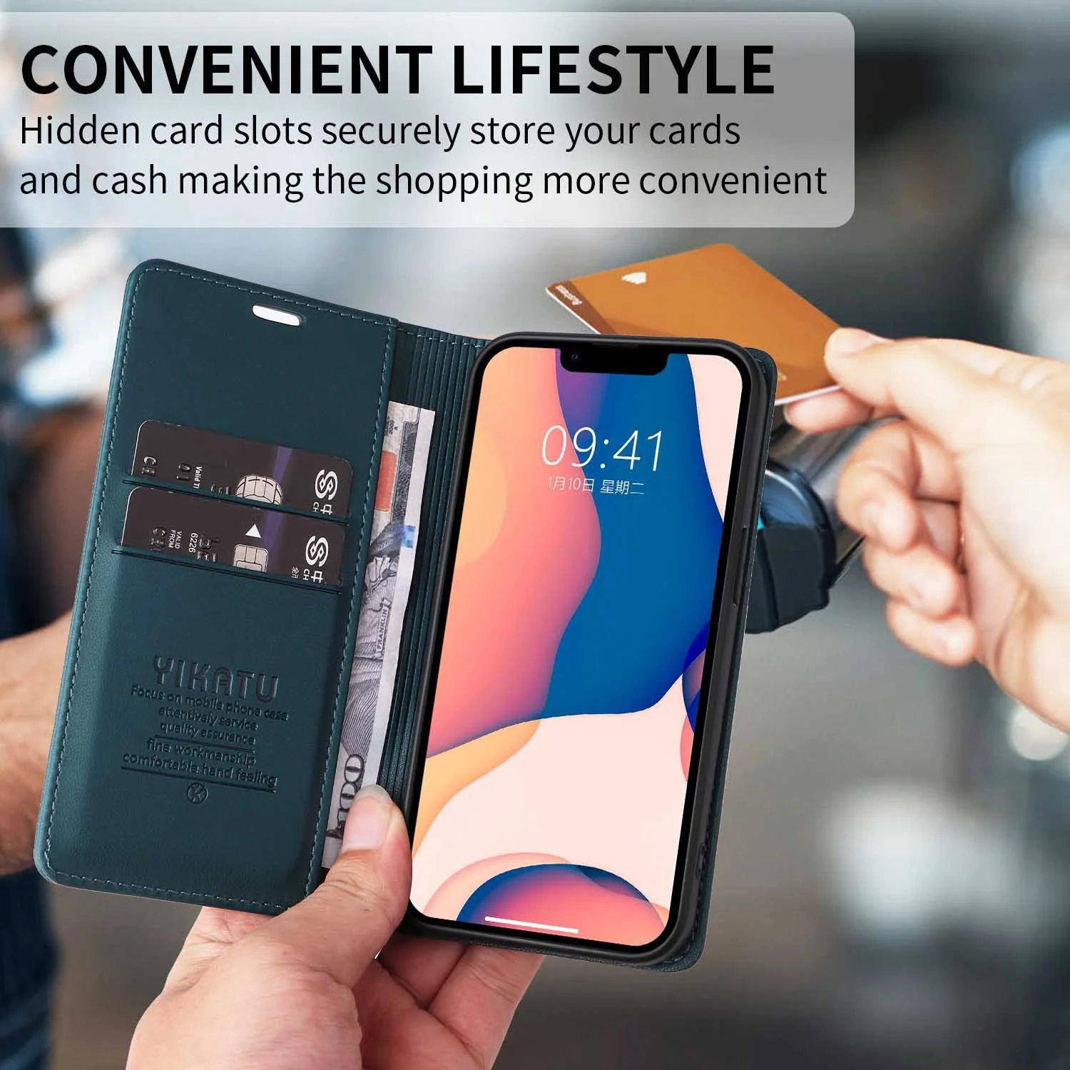 [With Card Slot] Motorola Moto G06 - Shockproof Magnetic Flip Wallet Case - Image 6
