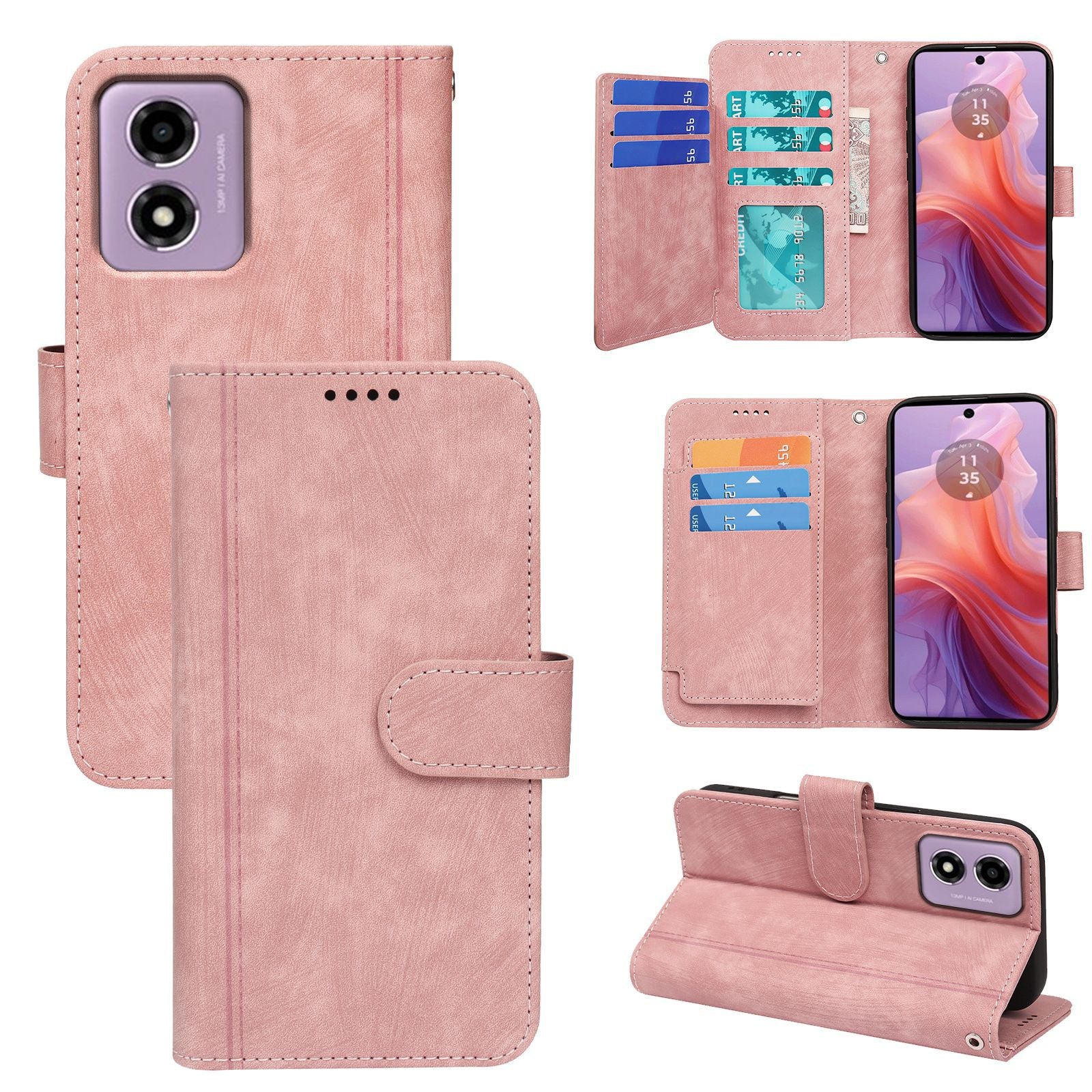 [With Card Slot] Motorola Moto G86 Full-coverage Shockproof Wallet Series Case