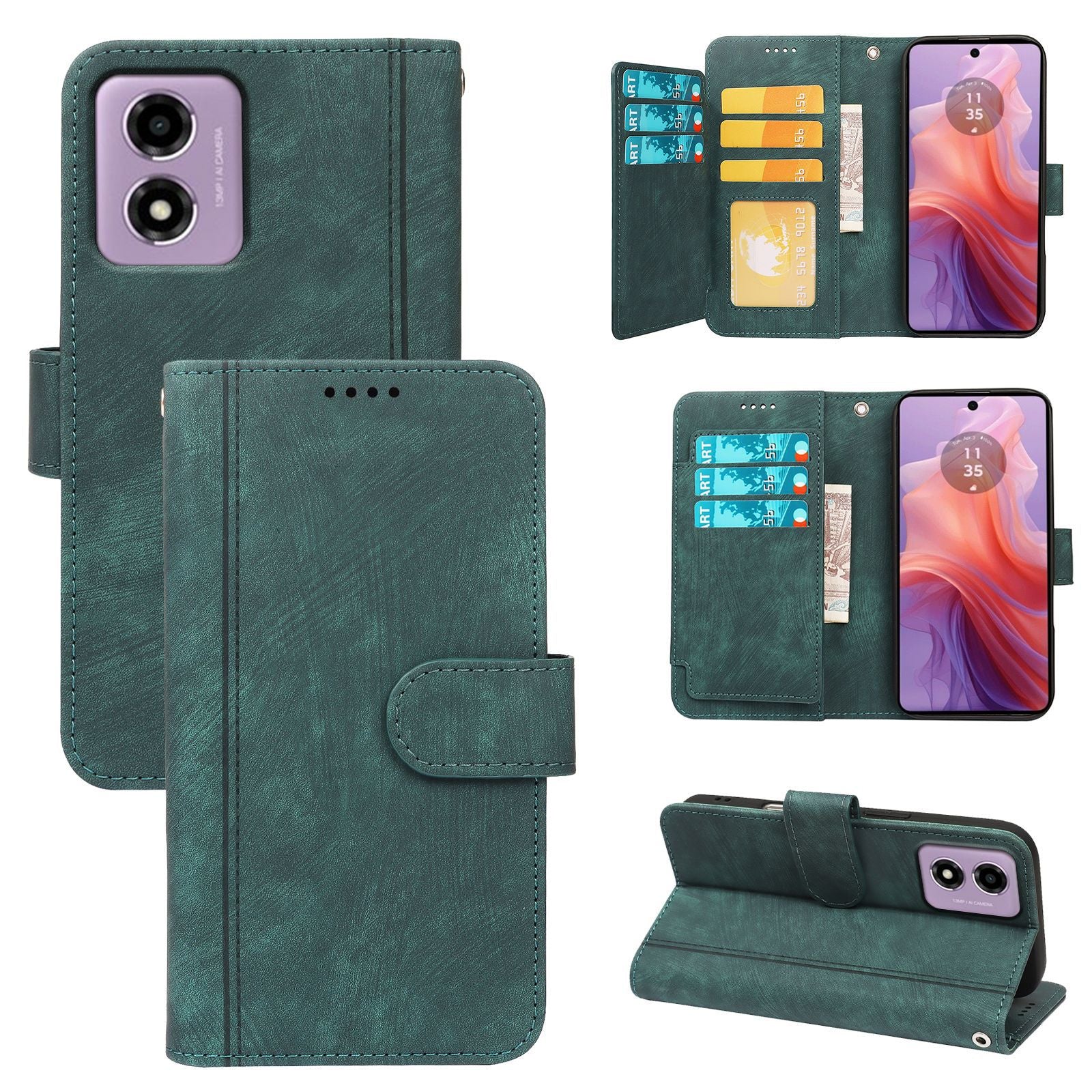 [With Card Slot] Motorola Moto G86 Full-coverage Shockproof Wallet Series Case - Image 7
