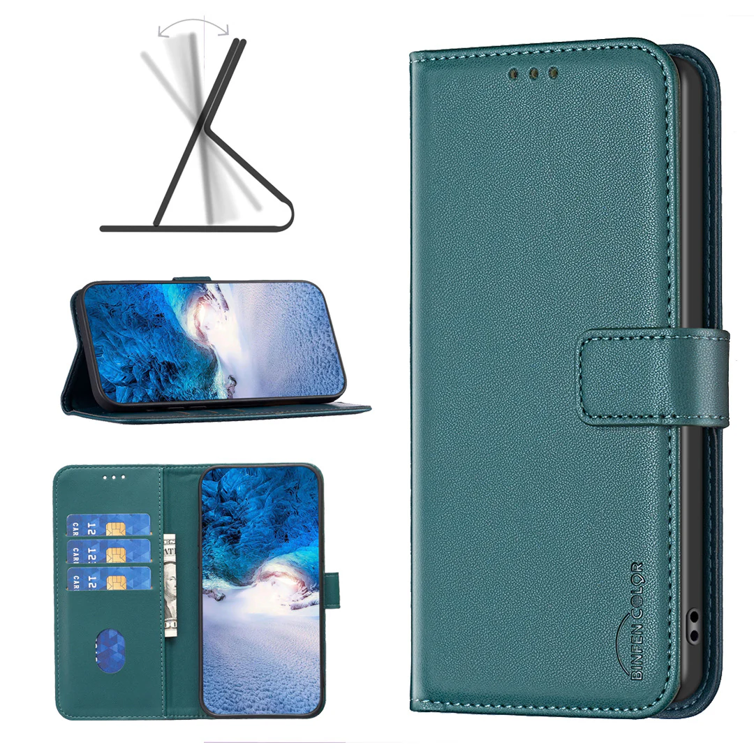 [With Card Slot] Motorola Moto G55 Multi Functional Leather Buckle Flap Wallet Series Case - Image 15