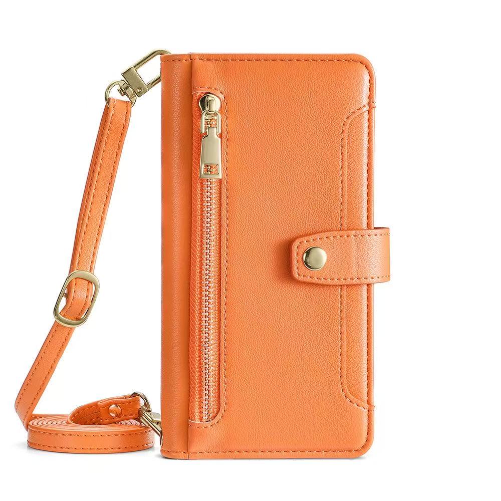 [With Card Slot] Samsung Galaxy S26/Plus/Ultra - Multi-Function Flip Leather Zipper Wallet Case With Wrist & Shoulder Strap - Image 6
