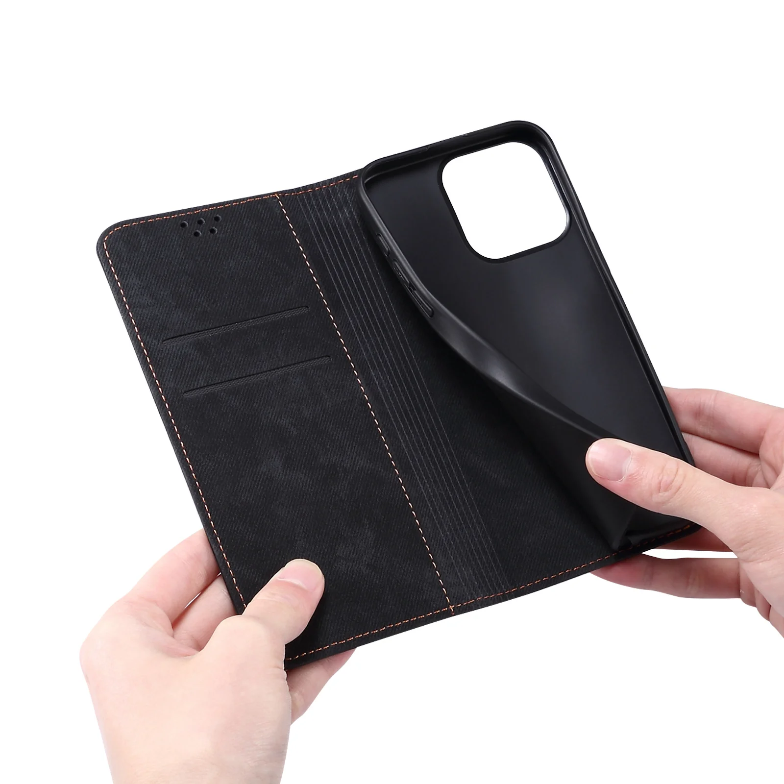 [With Card Slot] Nothing Phone (3a)/Pro - Denim Texture Shockproof Stylish Wallet Series Case - Image 9
