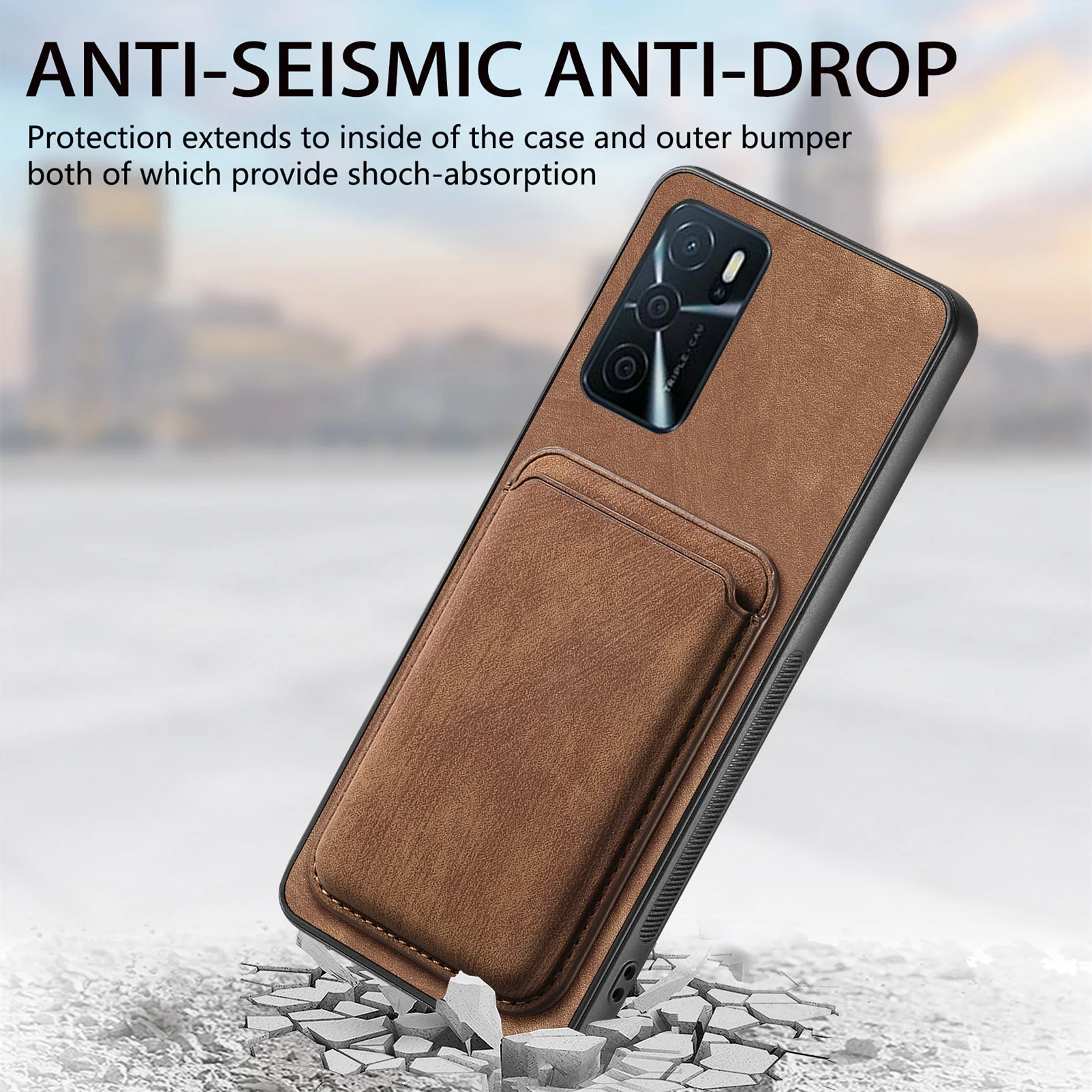 [With Card Slot] OPPO A5 Pro 5G Full-Wrap PU Leather Magnetic Card Holder Phone Case - Image 12