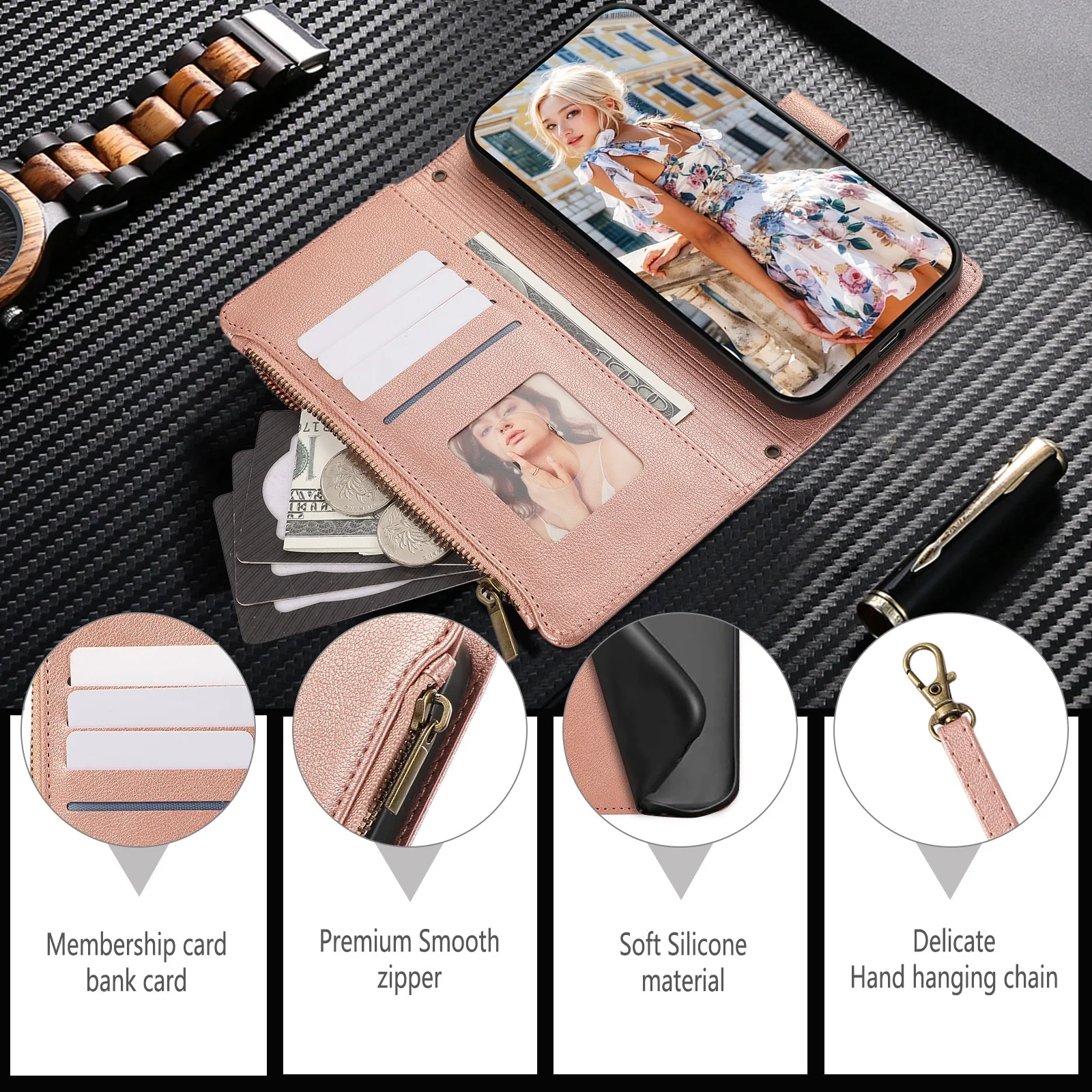[With Card Slot] OPPO A3 Pro 5G - Full-Cover Leather Flip Case With Magnetic Closure - Image 4