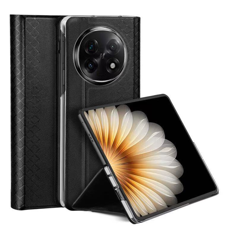 [With Card Slot] OPPO Find N5 - Premium PU Leather Strong Magnetic Foldable Protective Case - Image 2