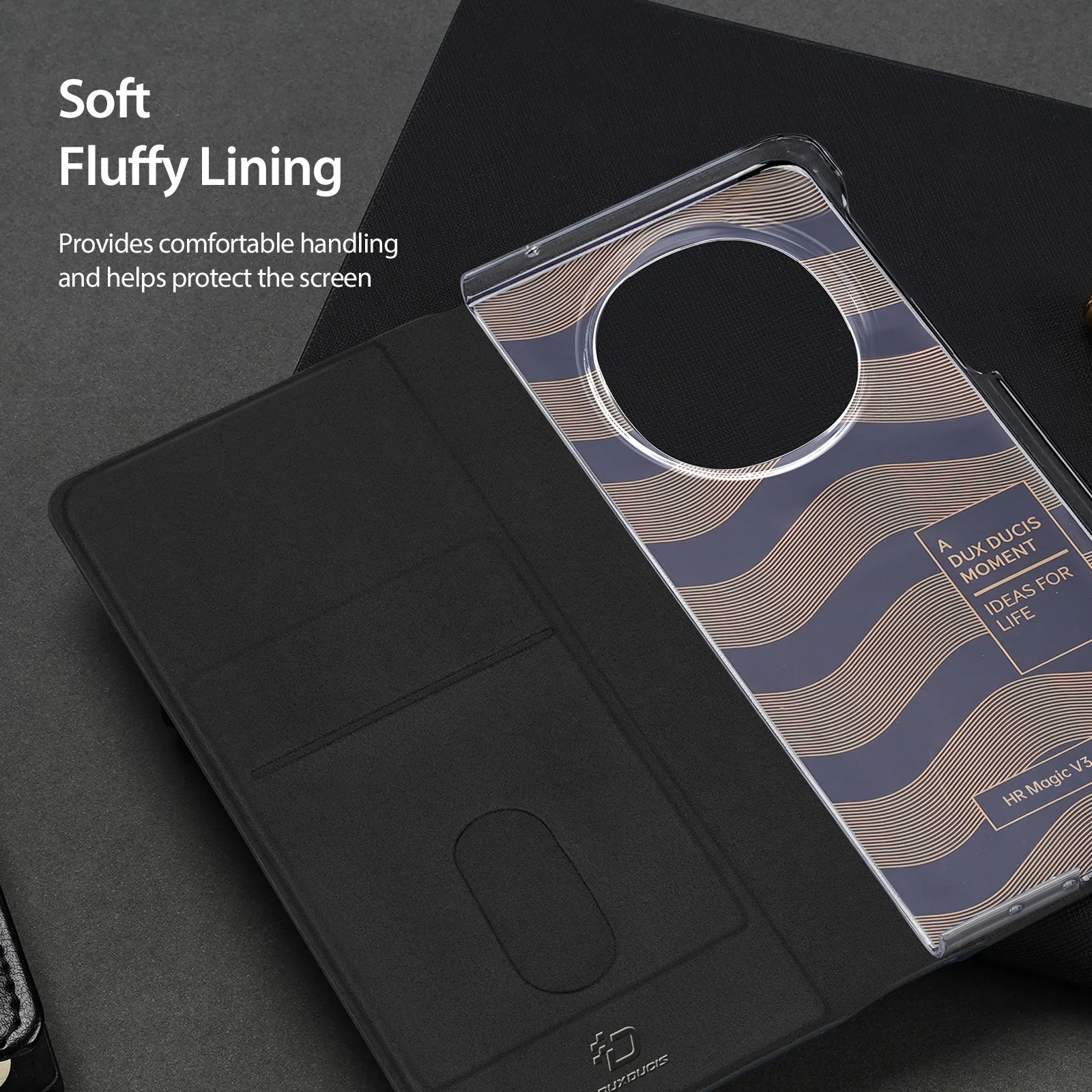 [With Card Slot] OPPO Find N5 - Premium PU Leather Strong Magnetic Foldable Protective Case - Image 7