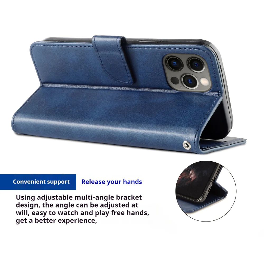 [With Card Slot] OPPO Reno12 / Pro - Leather Material Flip Cover Shockproof Phone Case - Image 9