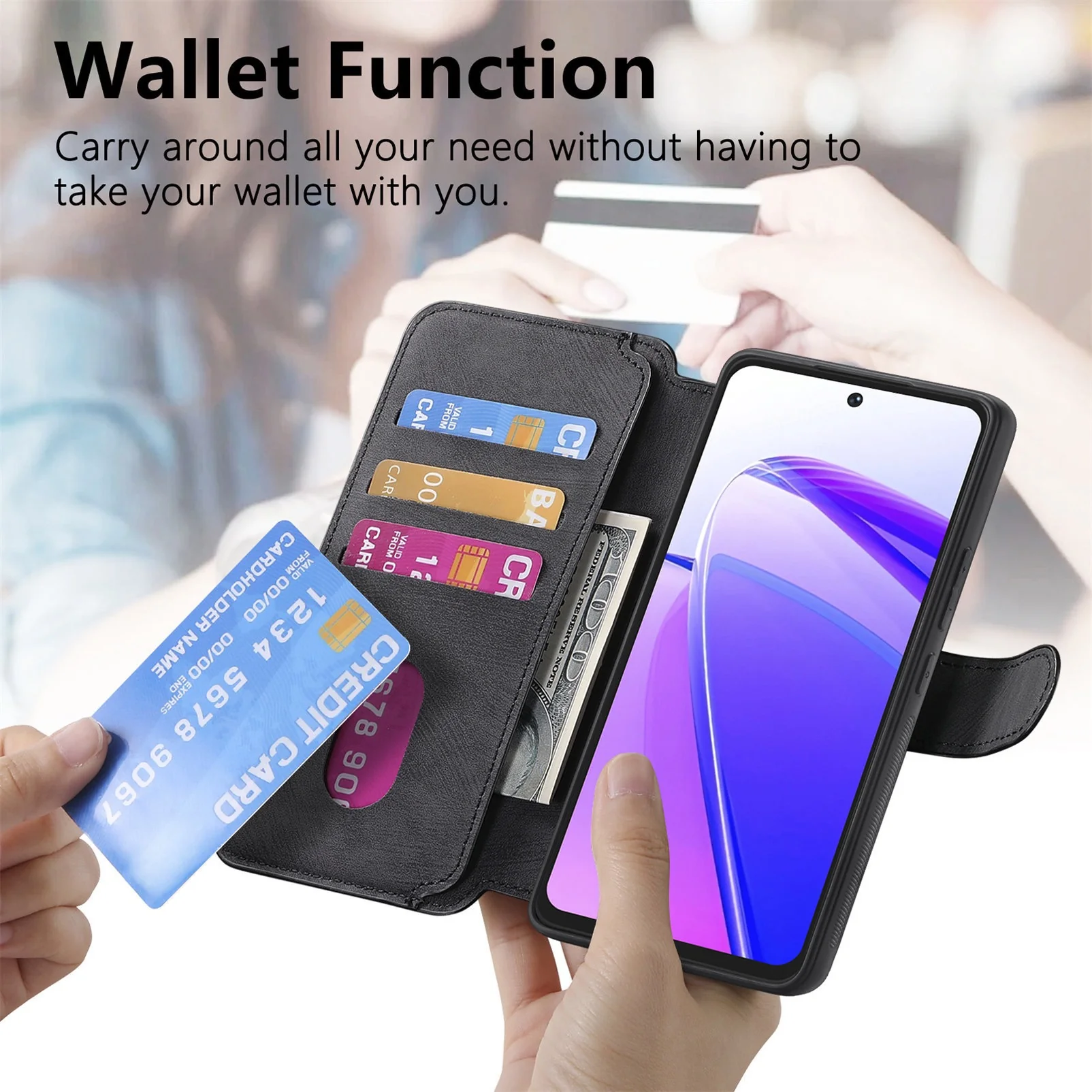 [With Card Slot] Realme GT 7 Pro 5G - Multi-functional Leather Wallet Case With Magnetic Flip Cover - Image 11