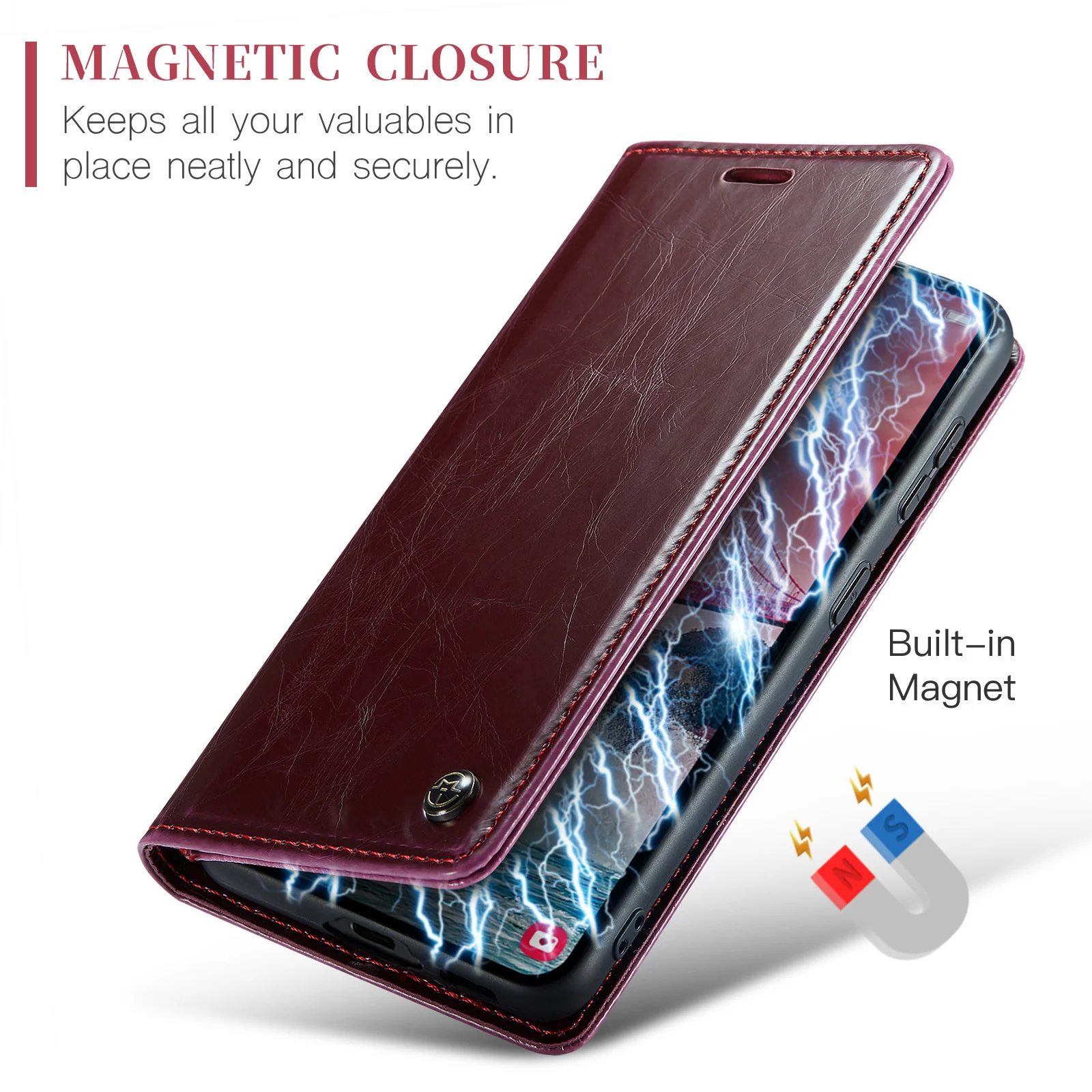 [With Card Slot] Samsung Galaxy A15 4G (A155) / A15 5G (A156) - Magnetic Flip PU Leather Wallet Series Stand Case - Image 13