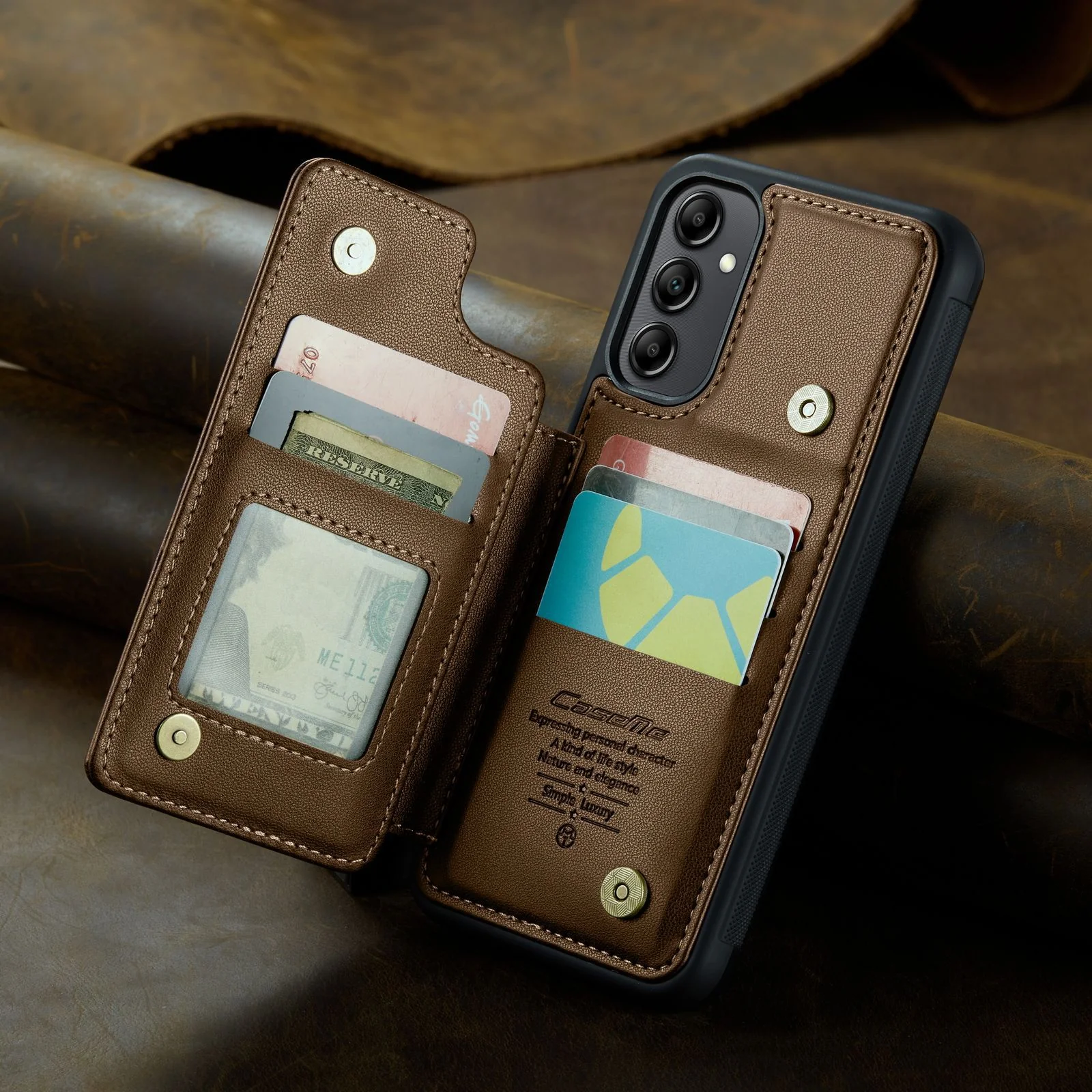 [With Card Slot] Samsung Galaxy A56 RFID Flip Premium Leather Wallet Series Case - Image 11