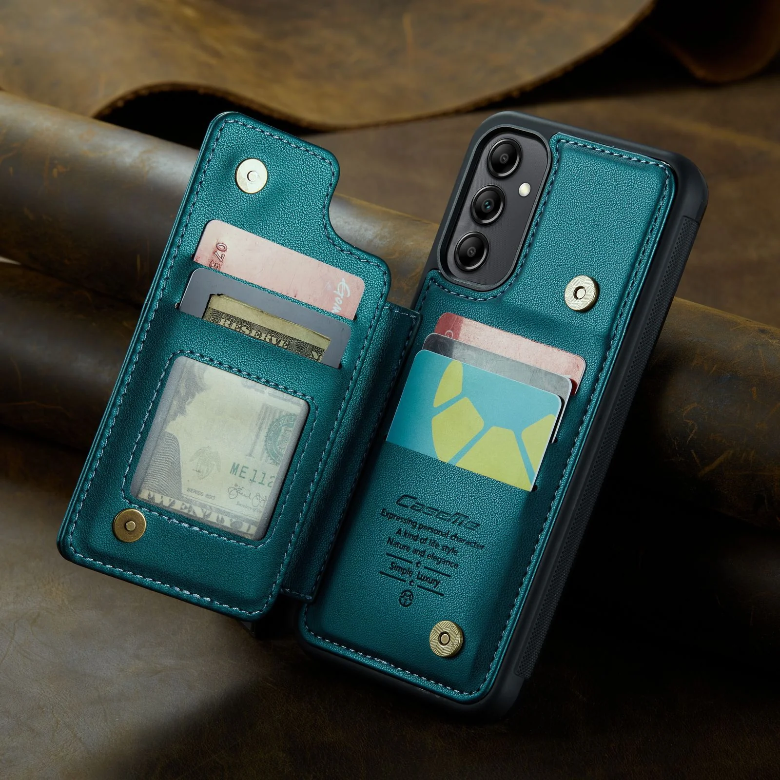 [With Card Slot] Samsung Galaxy A56 RFID Flip Premium Leather Wallet Series Case - Image 15